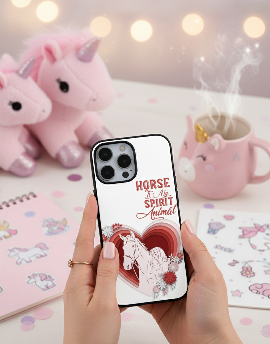Horse Is My Spirit Animal | Premium Glass iPhone & Samsung Mobile Cover Case