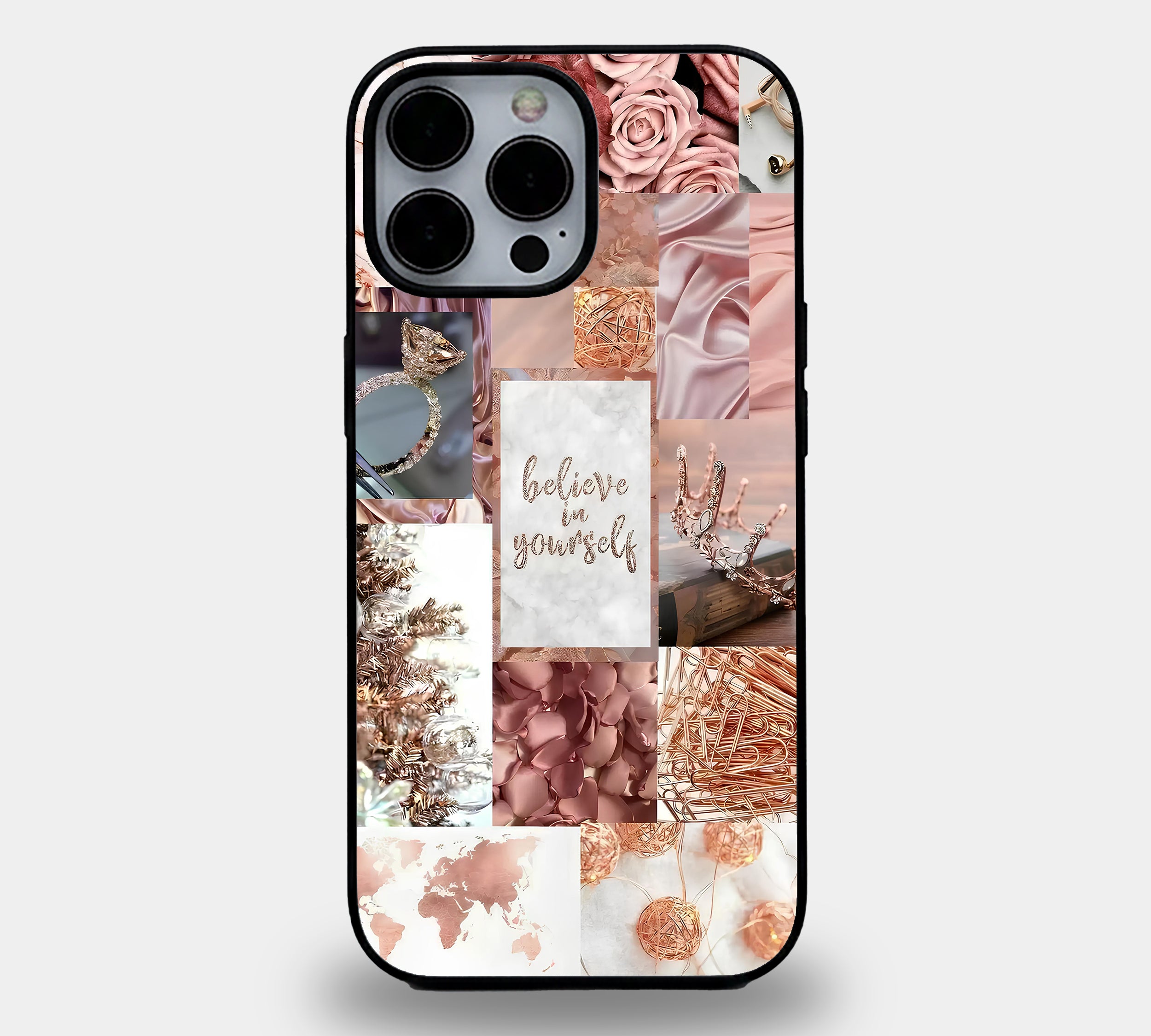 "Believe in Yourself" Collage | Premium Glass iPhone & Samsung Mobile Cover Case