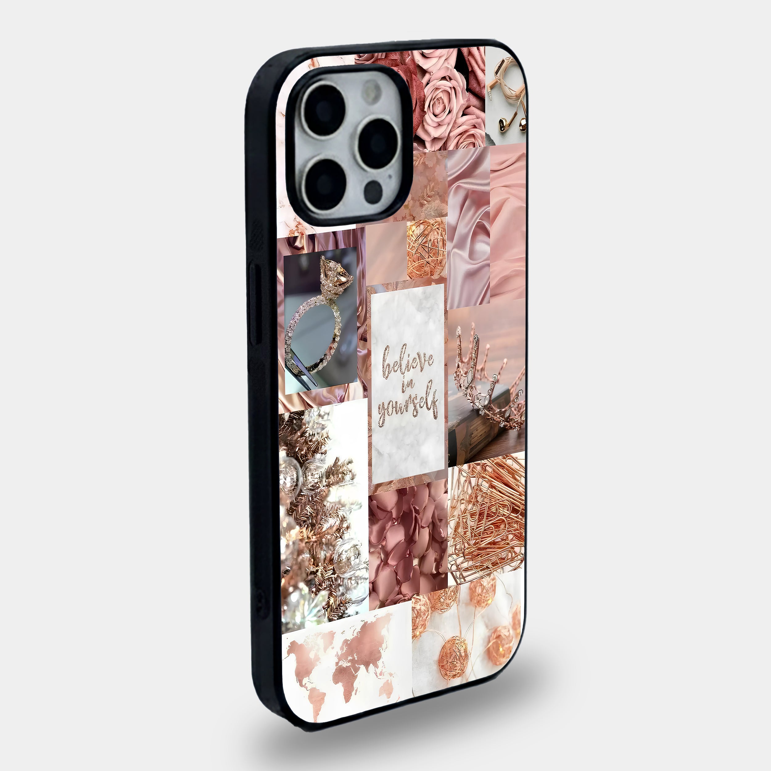"Believe in Yourself" Collage | Premium Glass iPhone & Samsung Mobile Cover Case