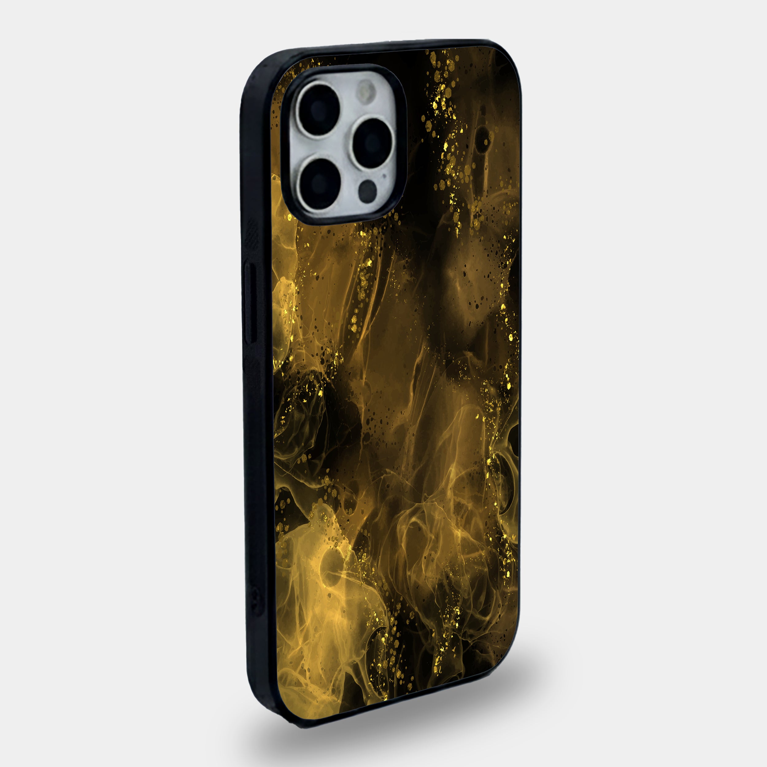 Golden Nebula Alcohol Ink | Premium Glass iPhone Mobile Cover Case
