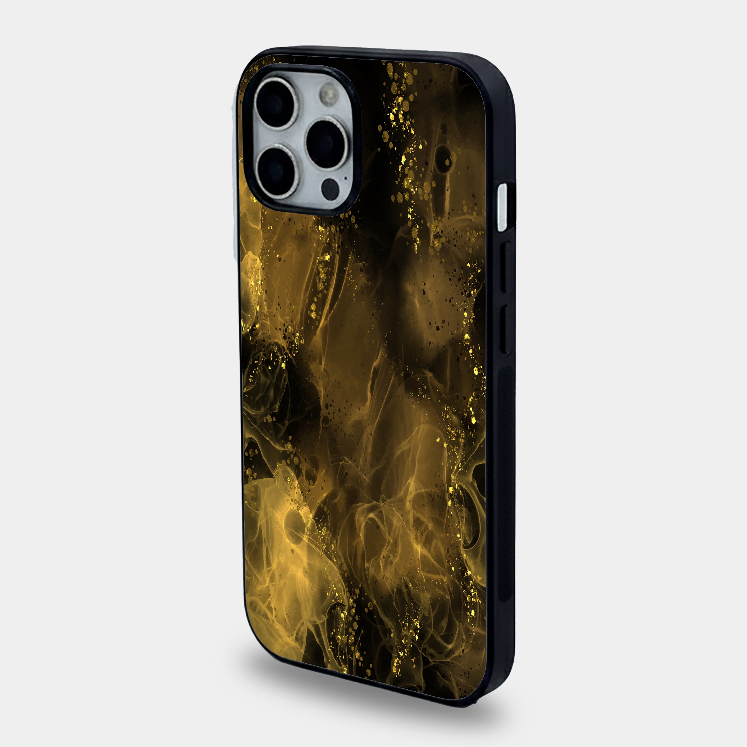 Golden Nebula Alcohol Ink | Premium Glass iPhone Mobile Cover Case