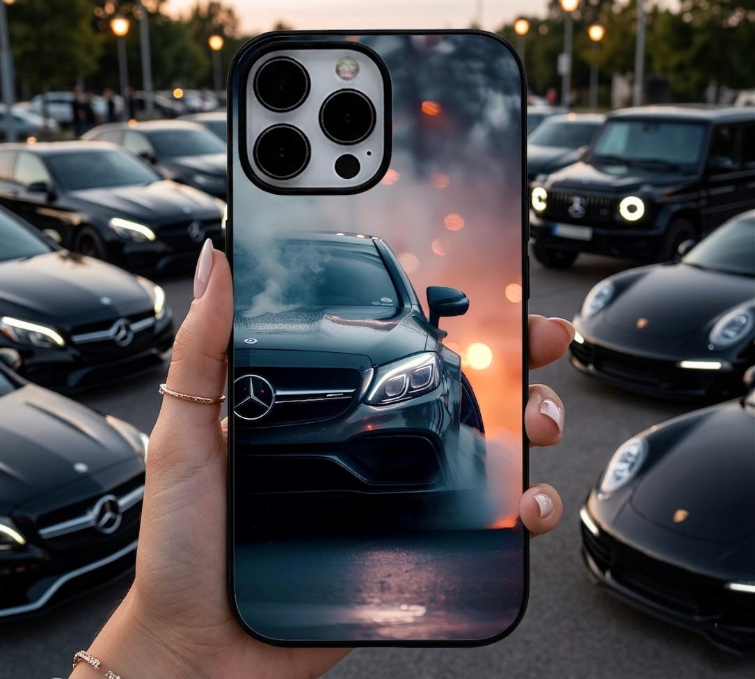 Smoking Mercedes Drifting Night Case
