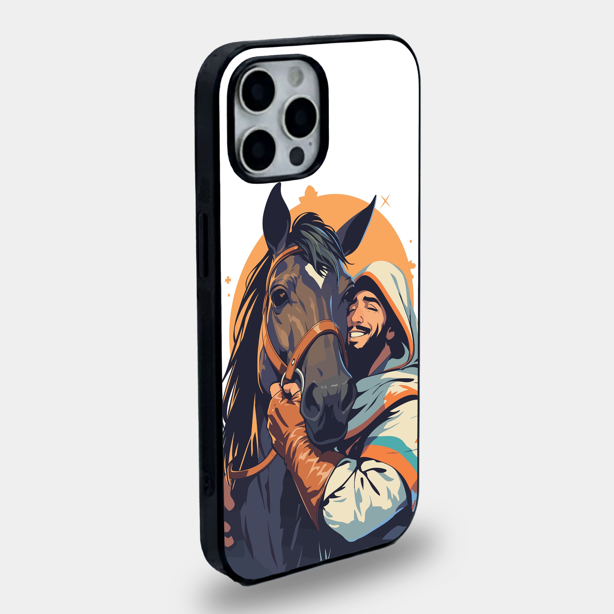 Man & Horse Bond | Premium Glass iPhone & Samsung Mobile Cover Case