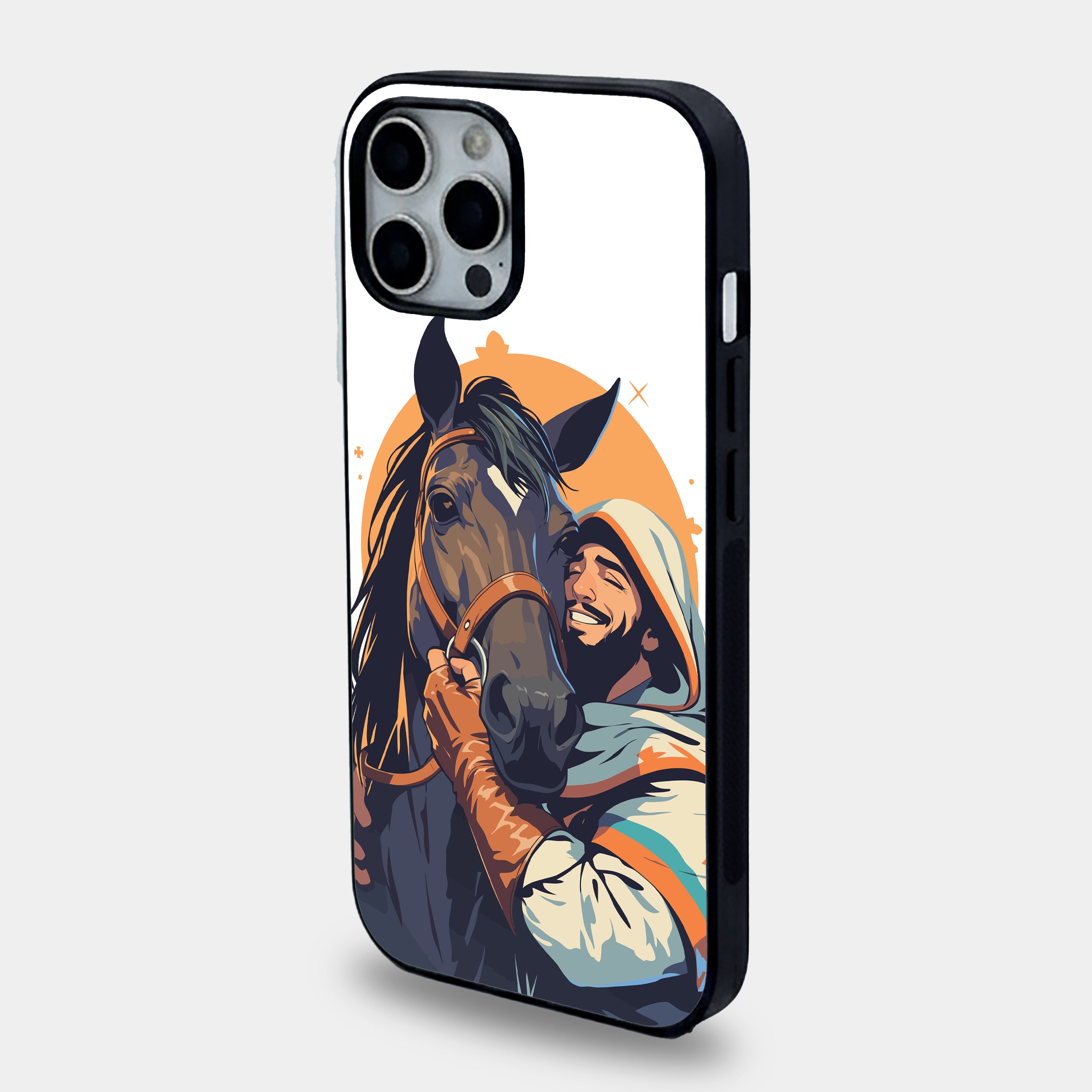Man & Horse Bond | Premium Glass iPhone Mobile Cover Case