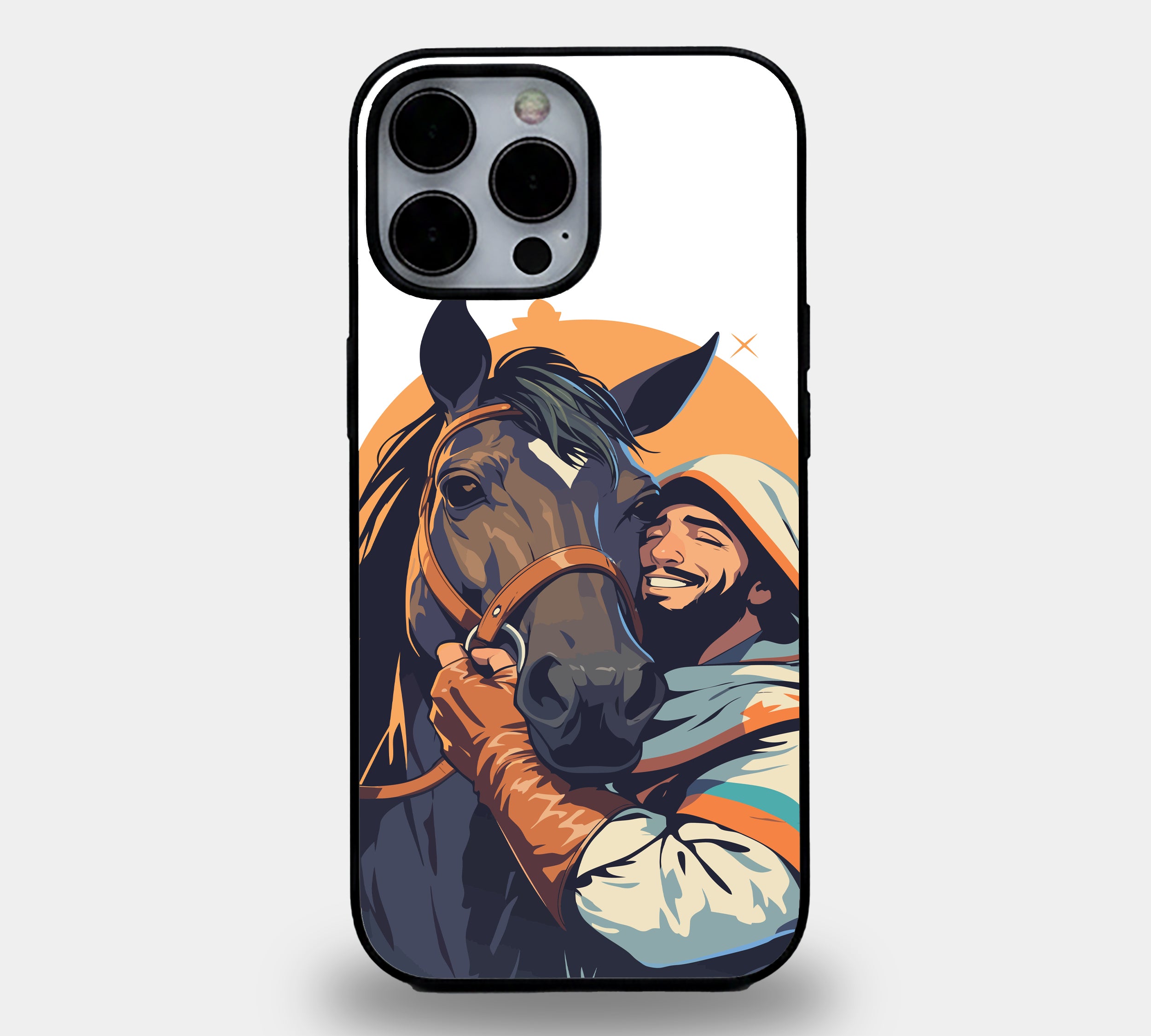 Man & Horse Bond | Premium Glass iPhone Mobile Cover Case