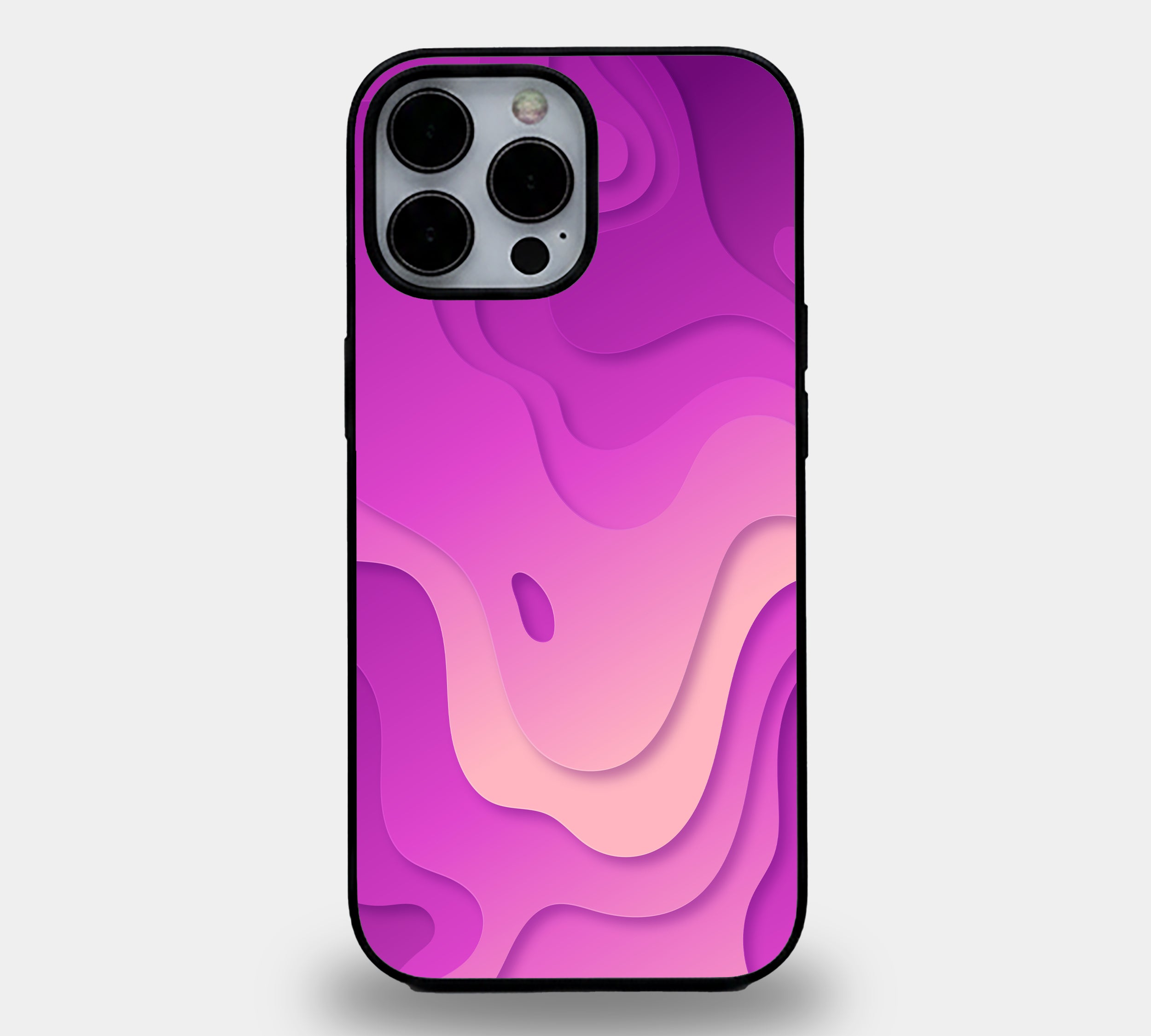 Abstract Purple & Pink Layered | Premium Glass iPhone Mobile Cover Case