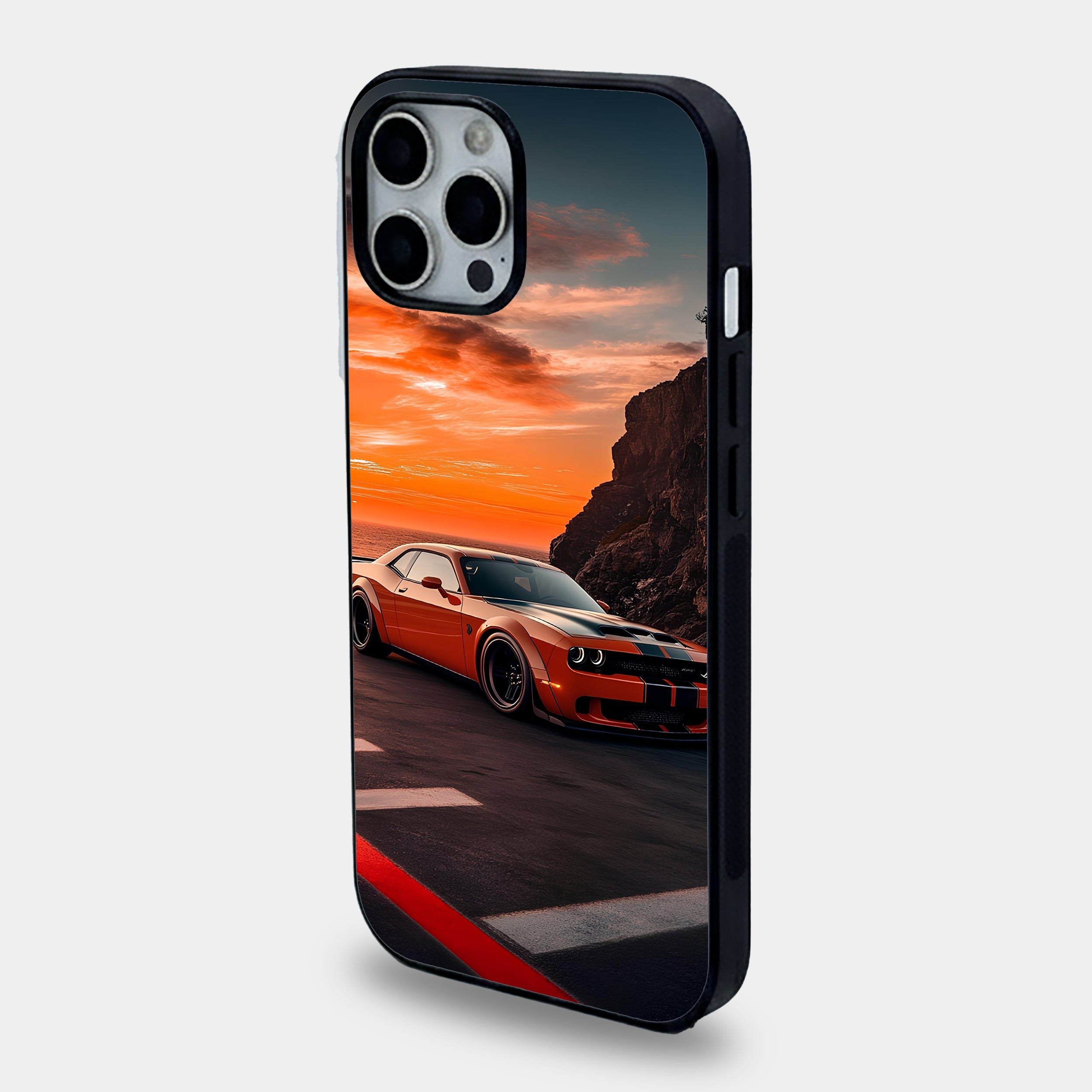 Orange Dodge Challenger Sunset Case