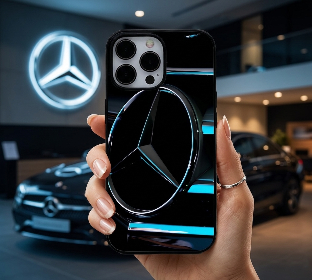 Glowing Neon Mercedes Emblem