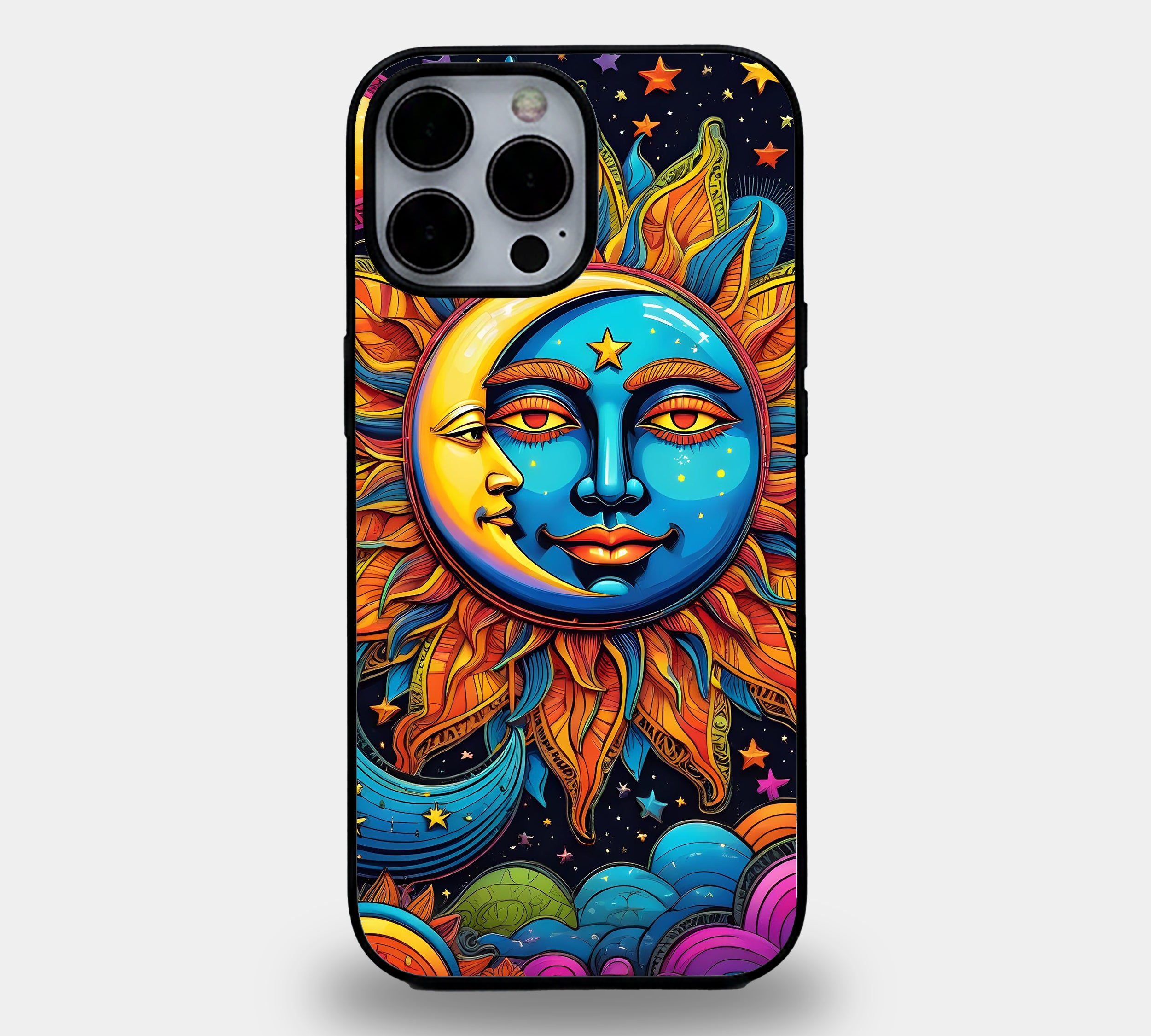 Cosmic Alignment Sun and Moon | Premium Glass iPhone & Samsung Mobile Cover Case