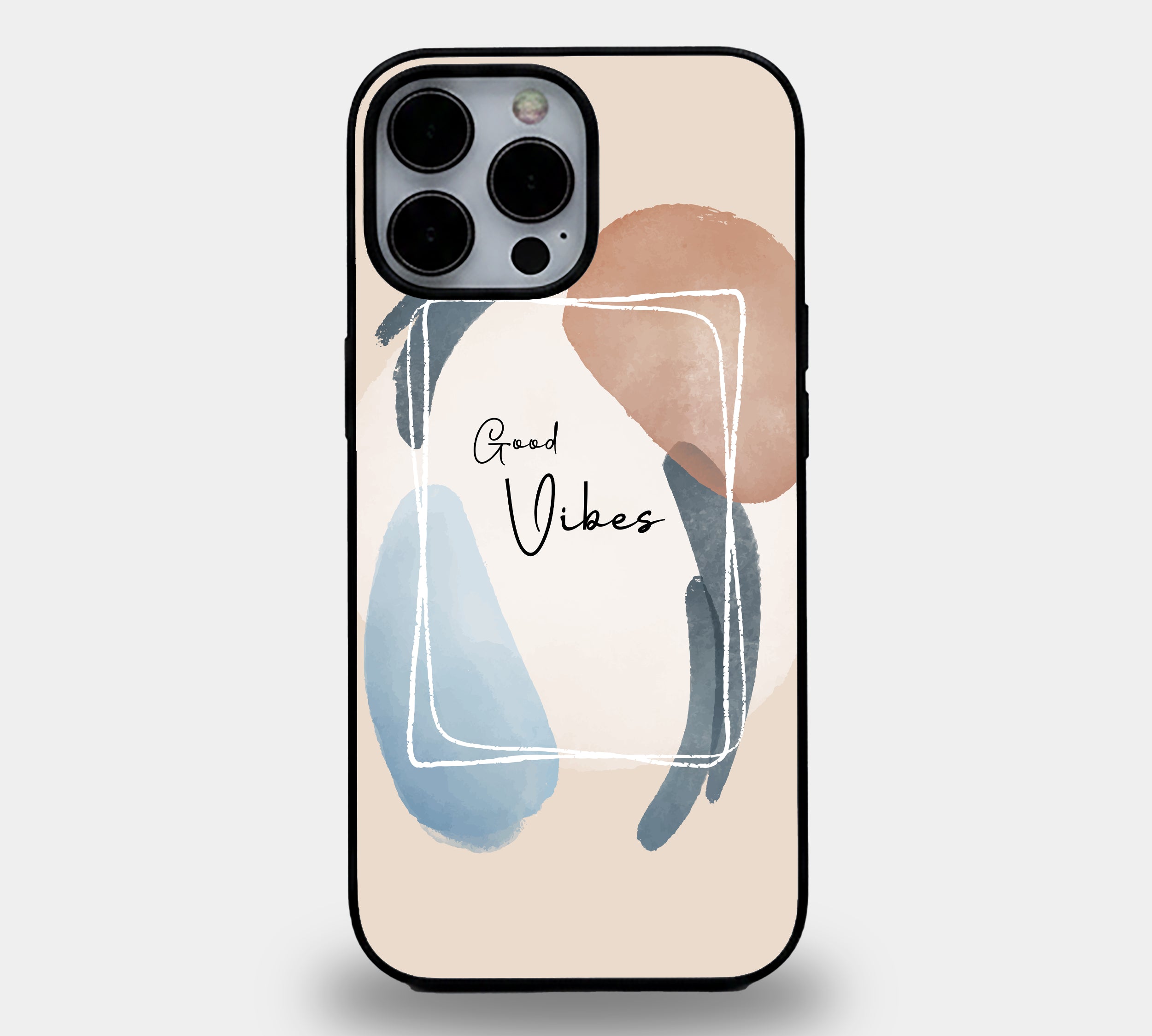 Good Vibes Abstract Watercolor Boho | Premium Glass iPhone Mobile Cover Case