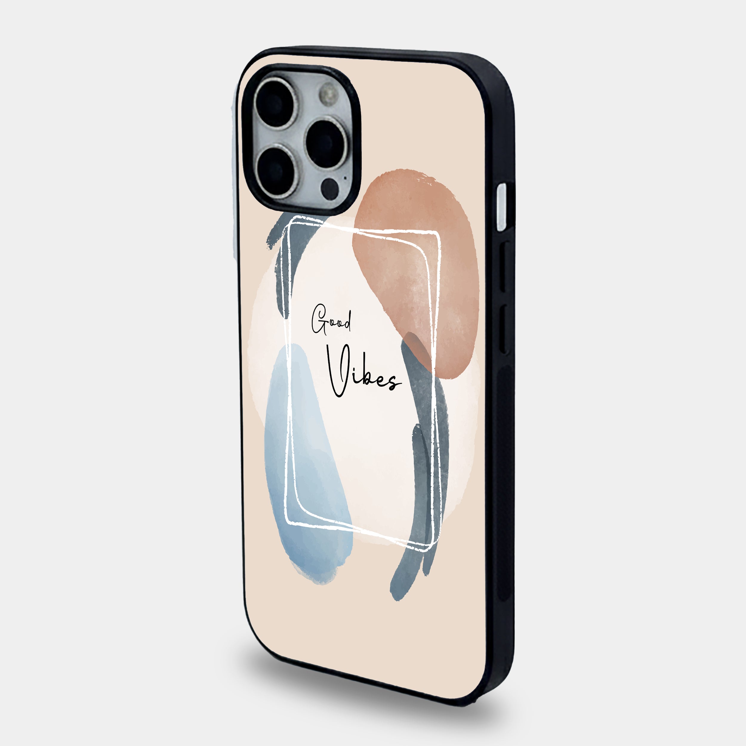 Good Vibes Abstract Watercolor Boho | Premium Glass iPhone Mobile Cover Case