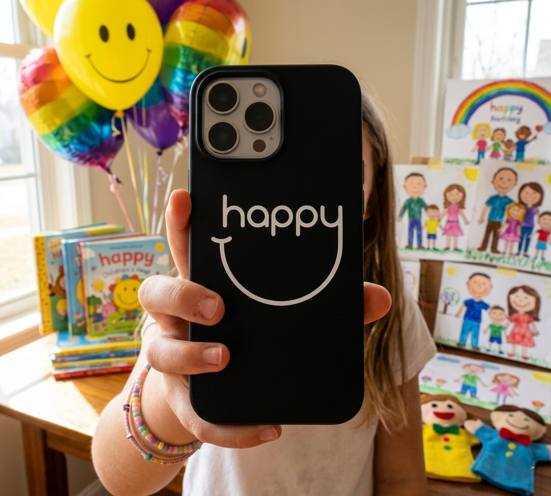 "Happy" Smile | Premium Glass iPhone & Samsung Mobile Cover Case