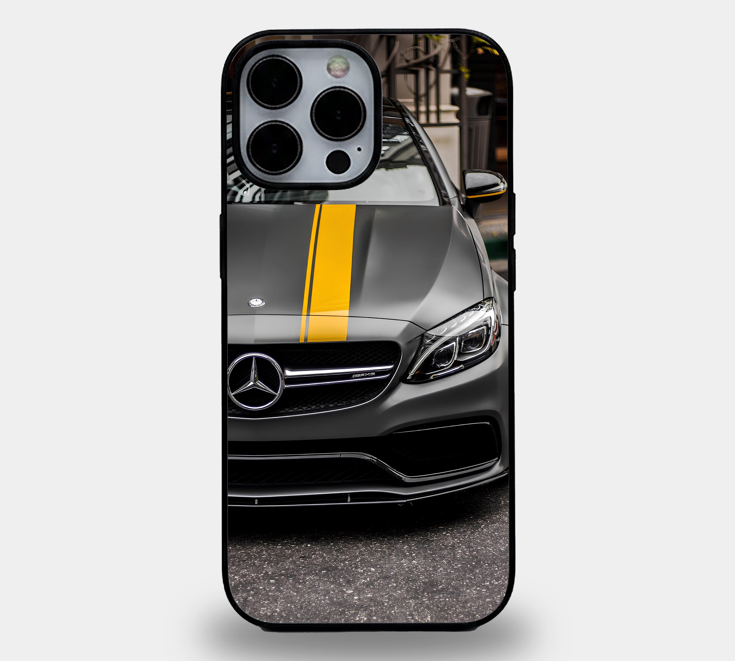 Matte Grey Mercedes Yellow Case