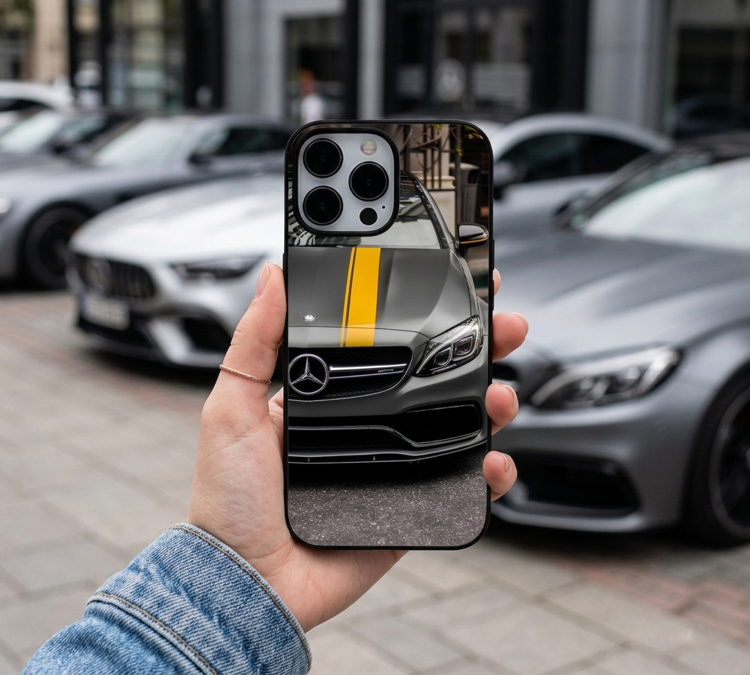 Matte Grey Mercedes Yellow Case