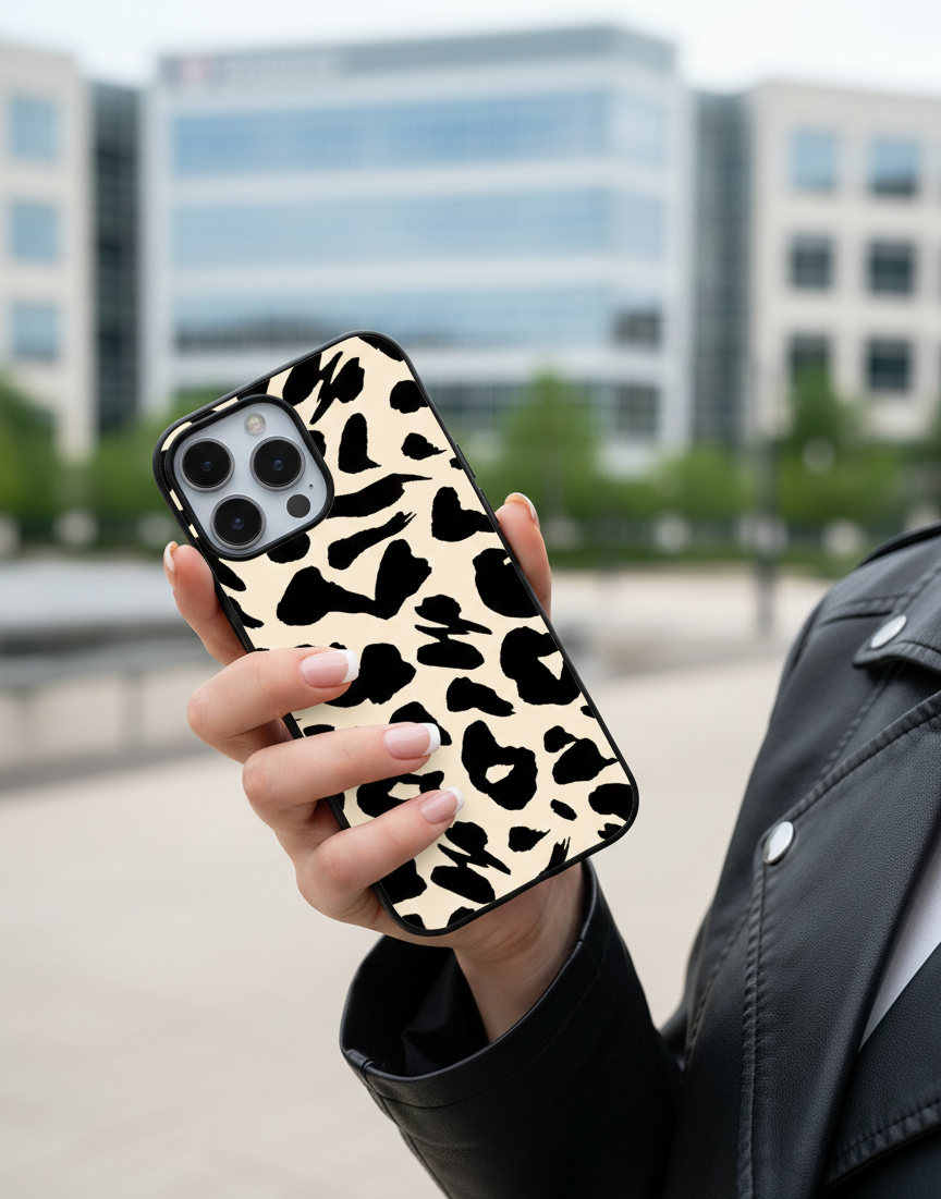Modern Leopard Print | Premium Glass iPhone Mobile Cover Case