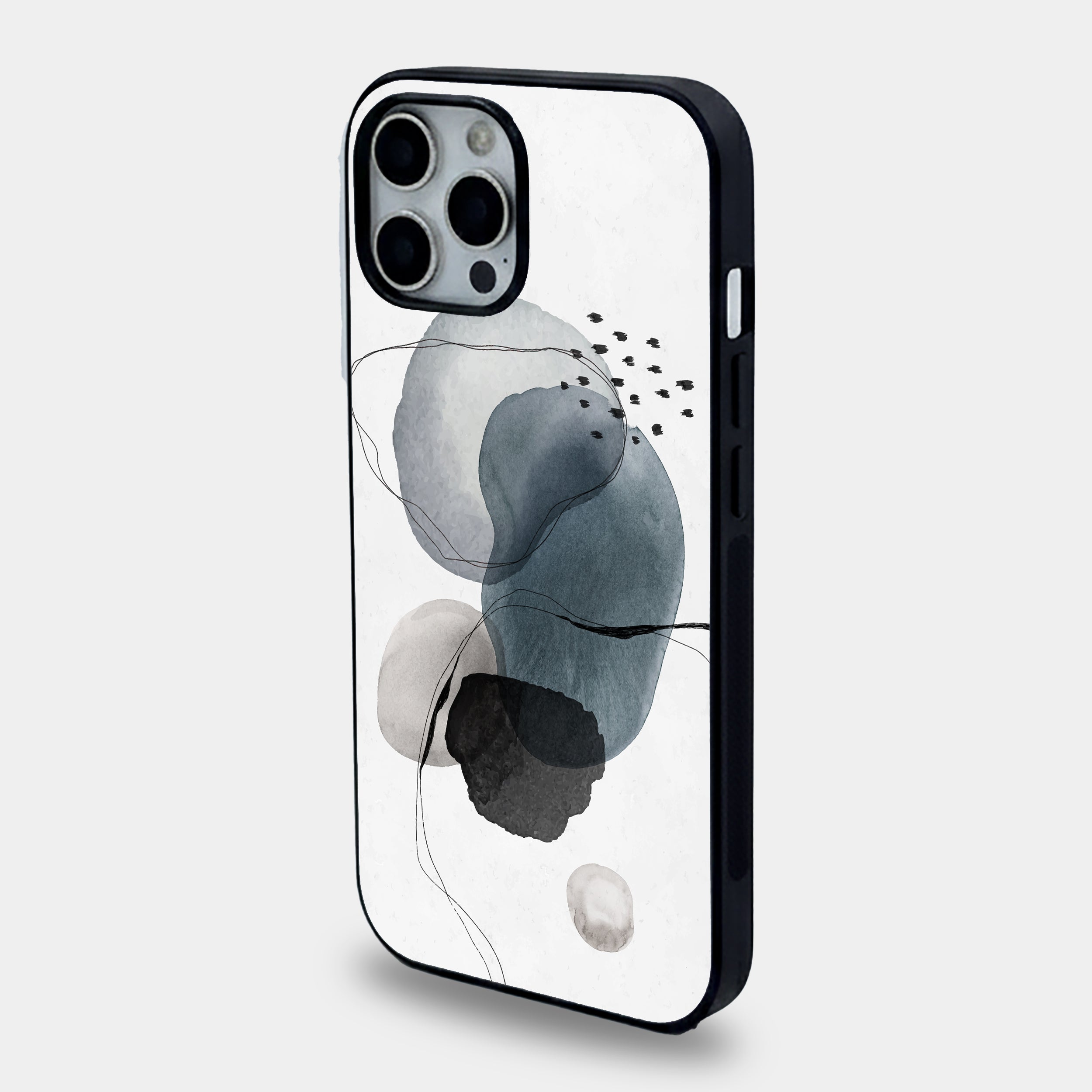 Abstract Watercolor Indigo | Premium Glass iPhone Mobile Cover Case