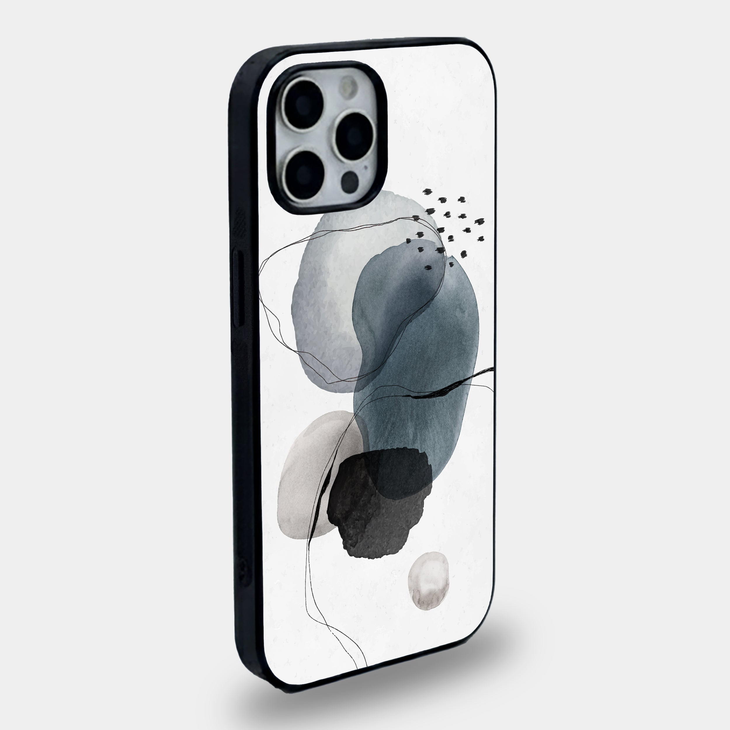 Abstract Watercolor Indigo | Premium Glass iPhone Mobile Cover Case