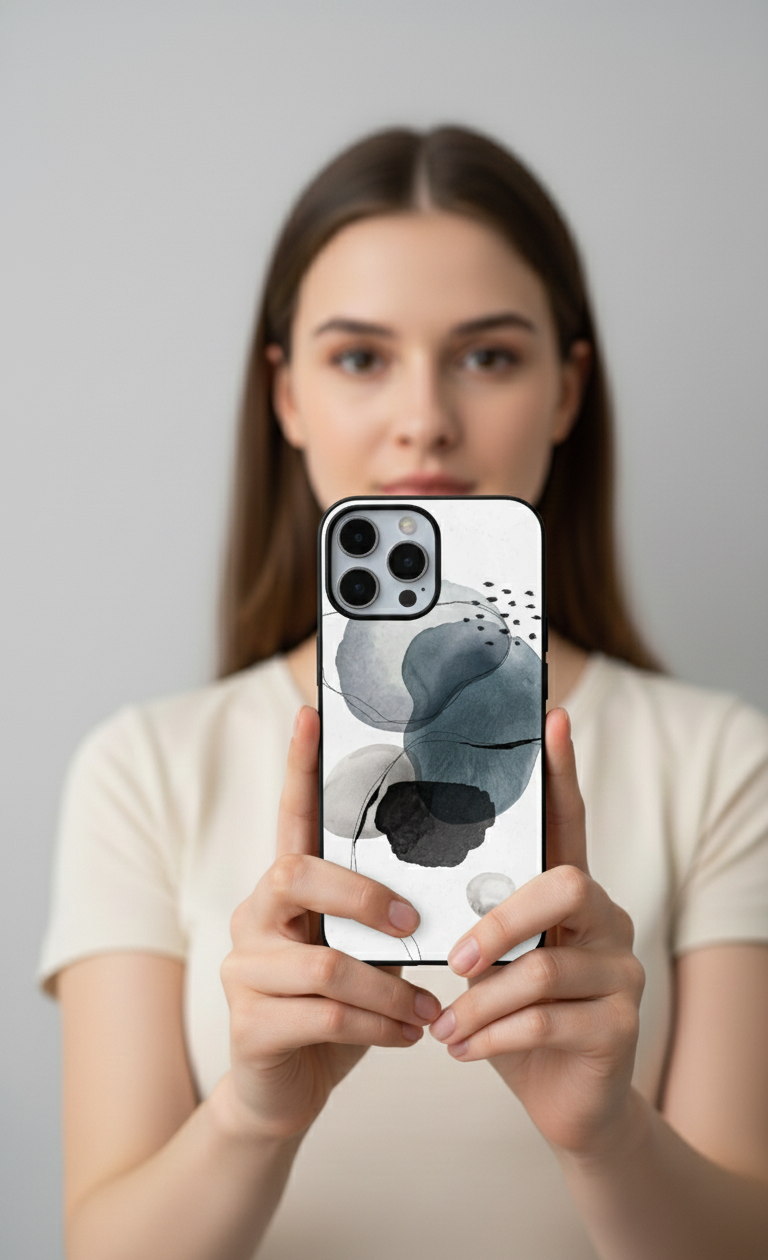 Abstract Watercolor Indigo | Premium Glass iPhone Mobile Cover Case