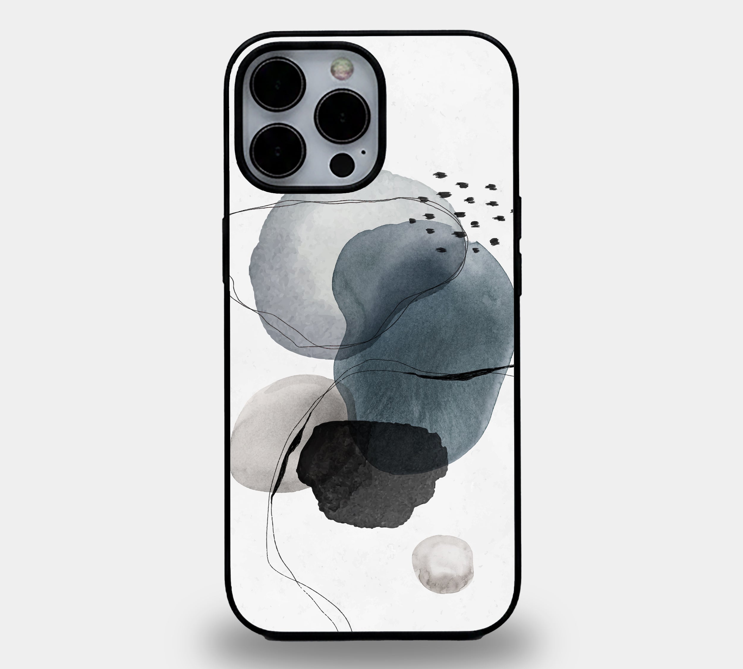 Abstract Watercolor Indigo | Premium Glass iPhone Mobile Cover Case