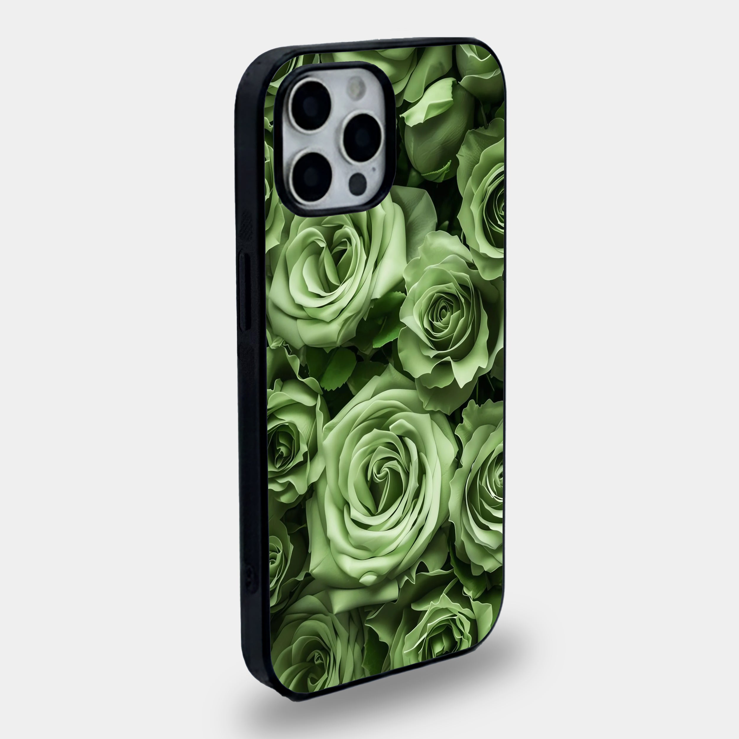 Sage Green Rose | Premium Glass iPhone & Samsung Mobile Cover Case