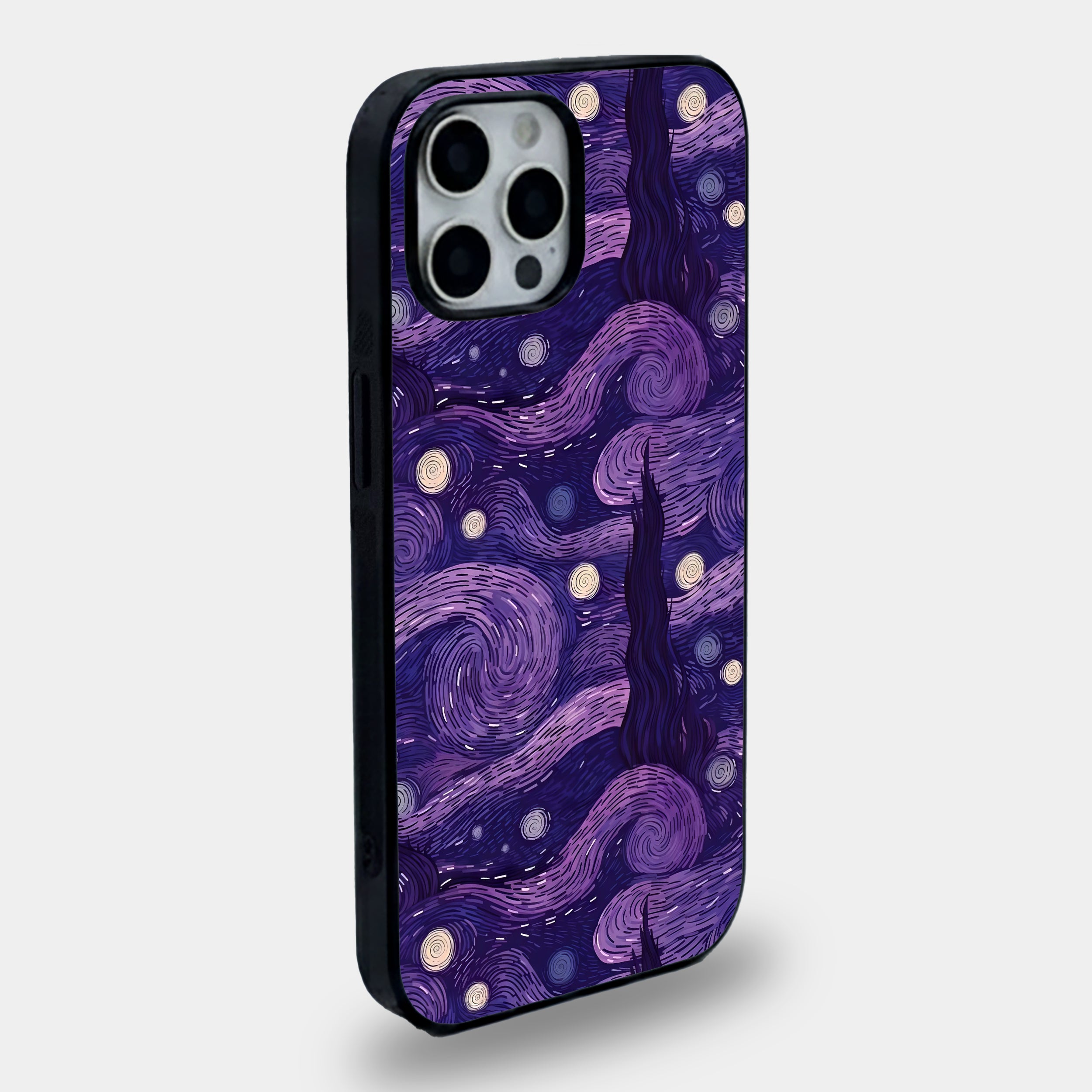 Purple Starry Night | Premium Glass iPhone & Samsung Mobile Cover Case