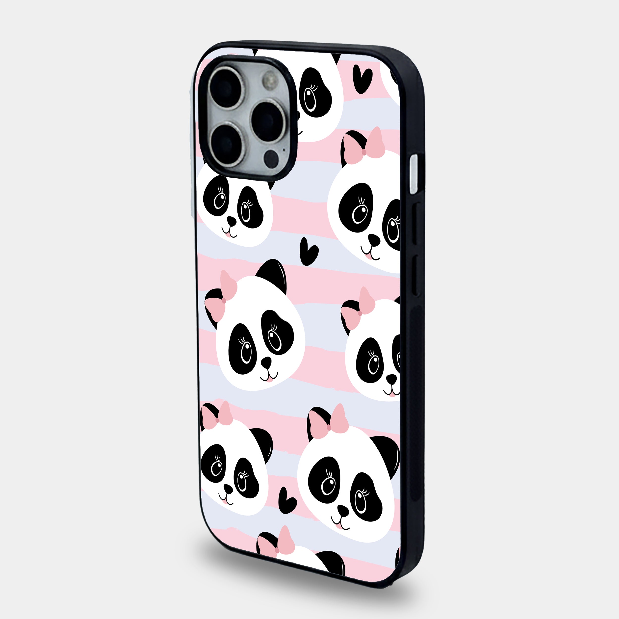 Bow-Wearing Panda | Premium Glass iPhone Mobile Cover Case