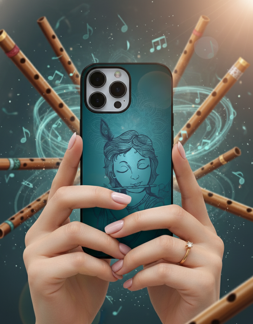 Divine Krishna | Premium Glass iPhone & Samsung Mobile Cover Case