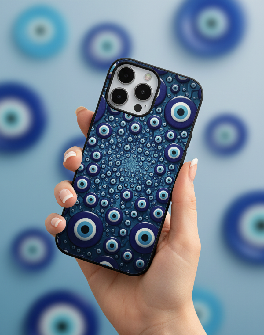 Infinite Evil Eye Vortex | Premium Glass iPhone Mobile Cover Case