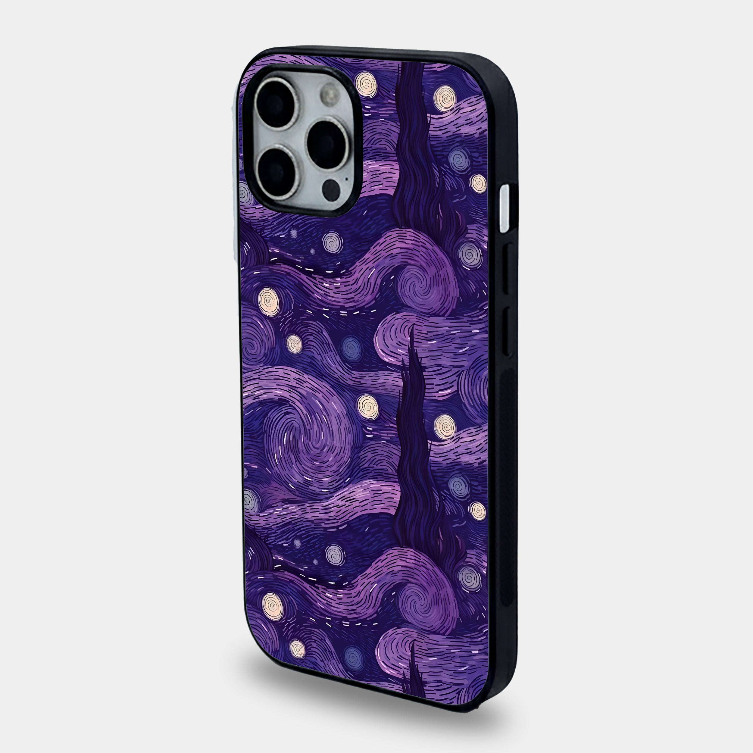 Purple Starry Night | Premium Glass iPhone & Samsung Mobile Cover Case