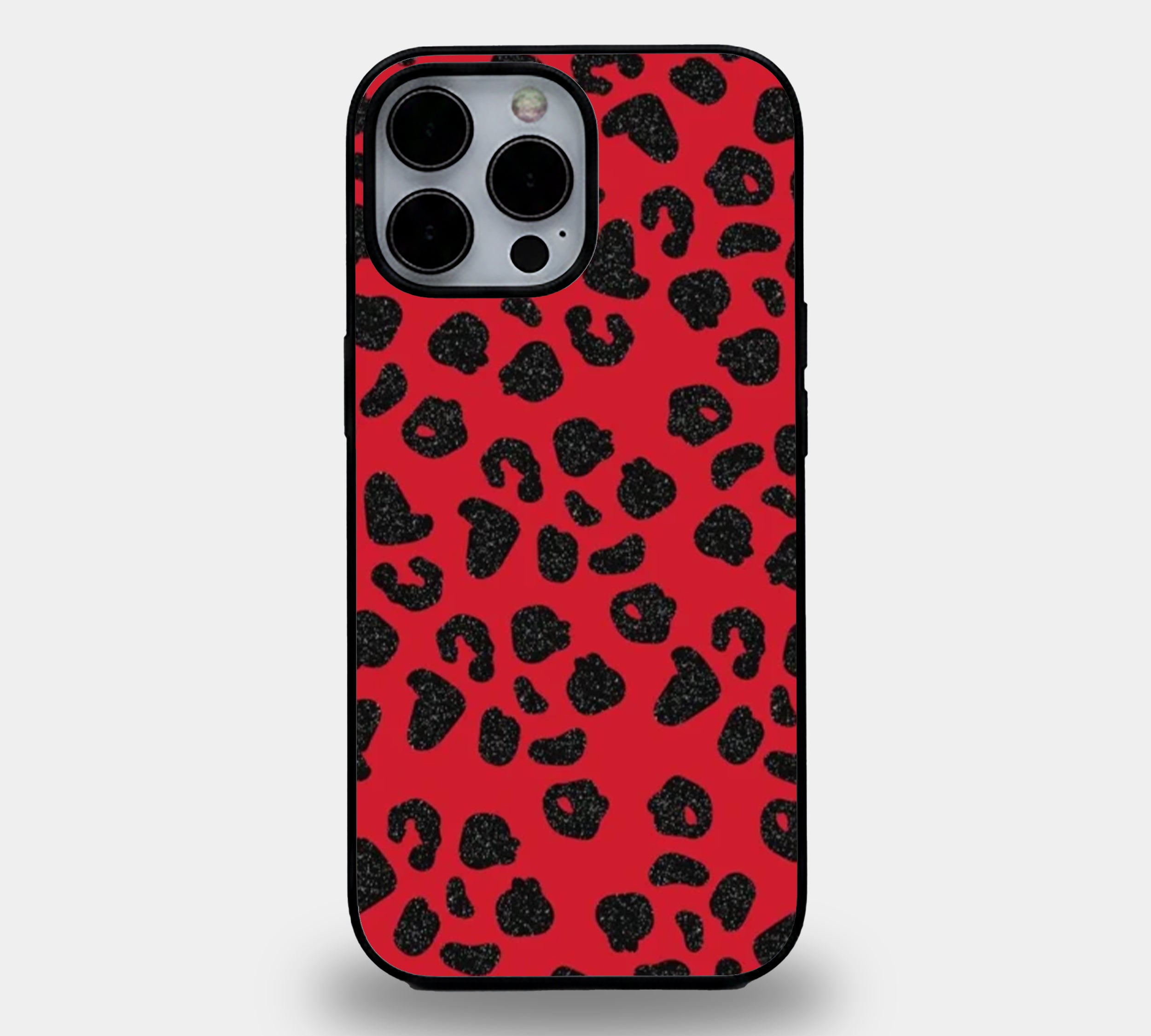 Fierce Red Leopard Print | Premium Glass iPhone & Samsung Mobile Cover Case