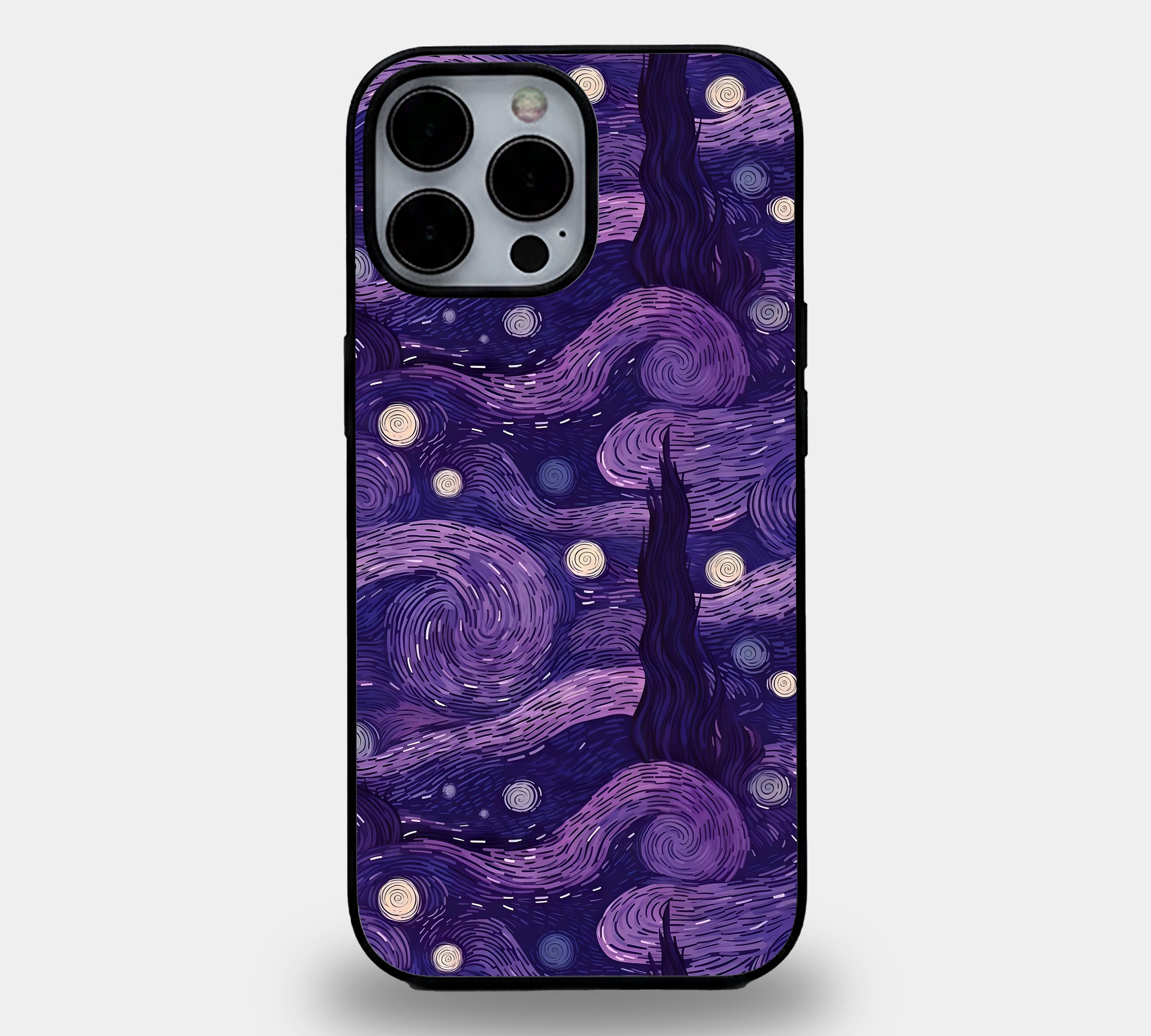 Purple Starry Night | Premium Glass iPhone & Samsung Mobile Cover Case
