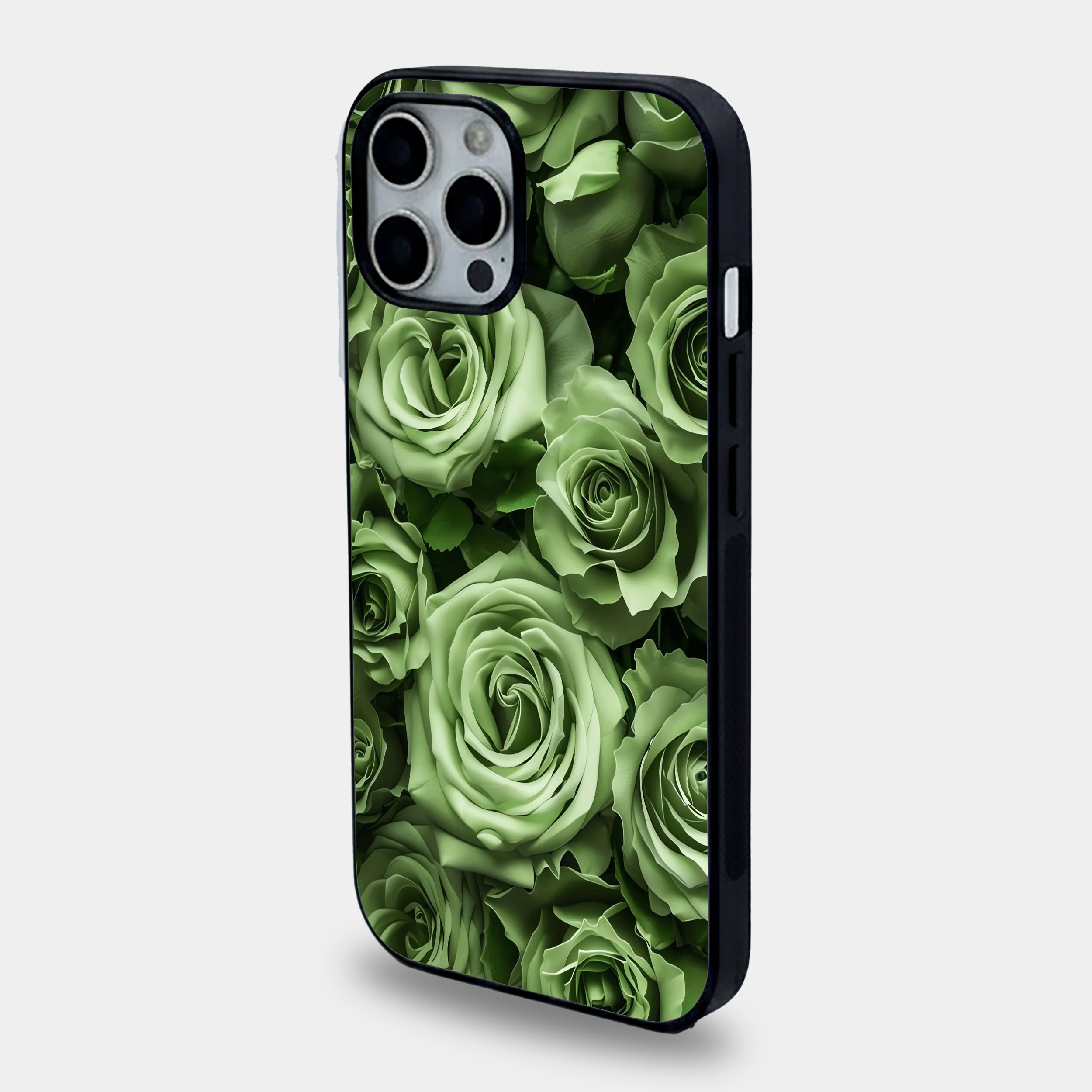 Sage Green Rose | Premium Glass iPhone & Samsung Mobile Cover Case