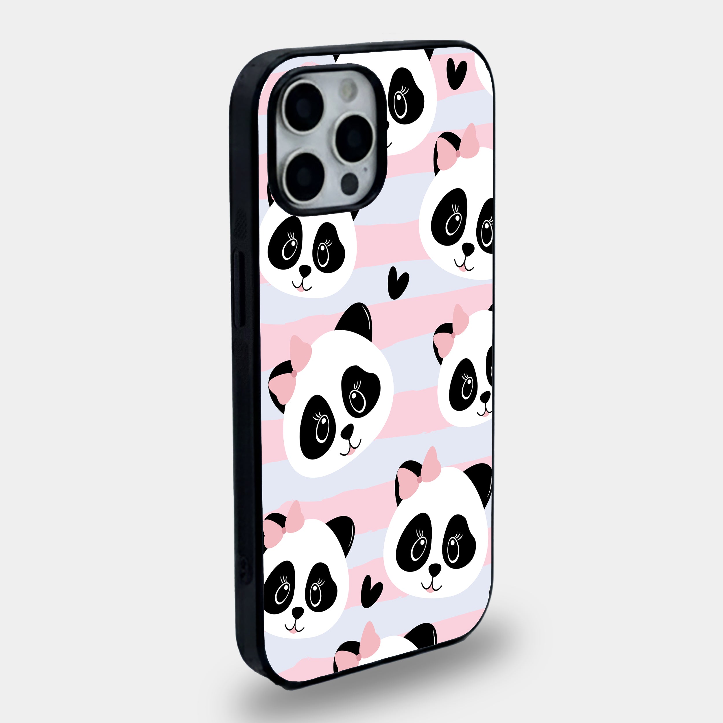 Bow-Wearing Panda | Premium Glass iPhone Mobile Cover Case