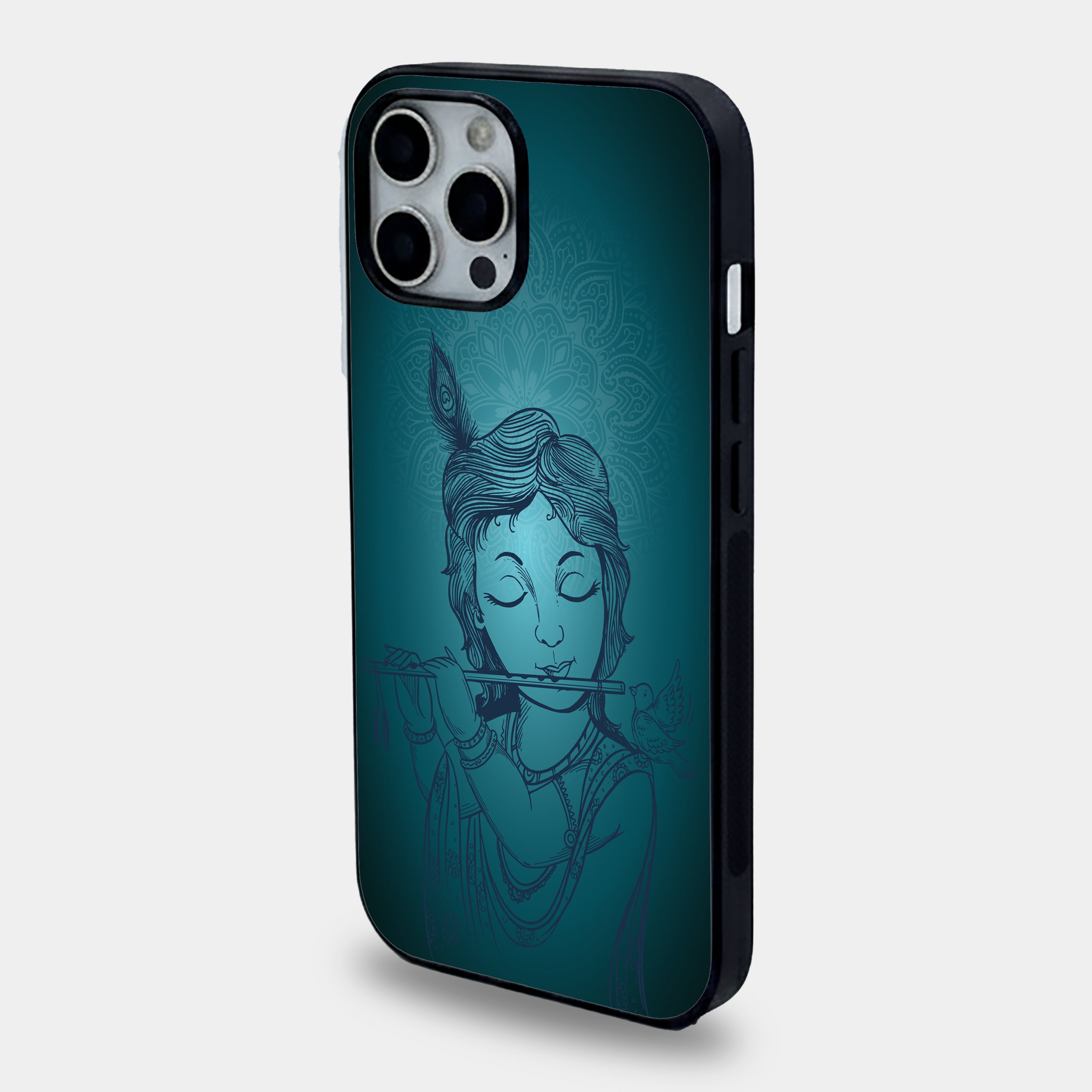 Divine Krishna | Premium Glass iPhone & Samsung Mobile Cover Case