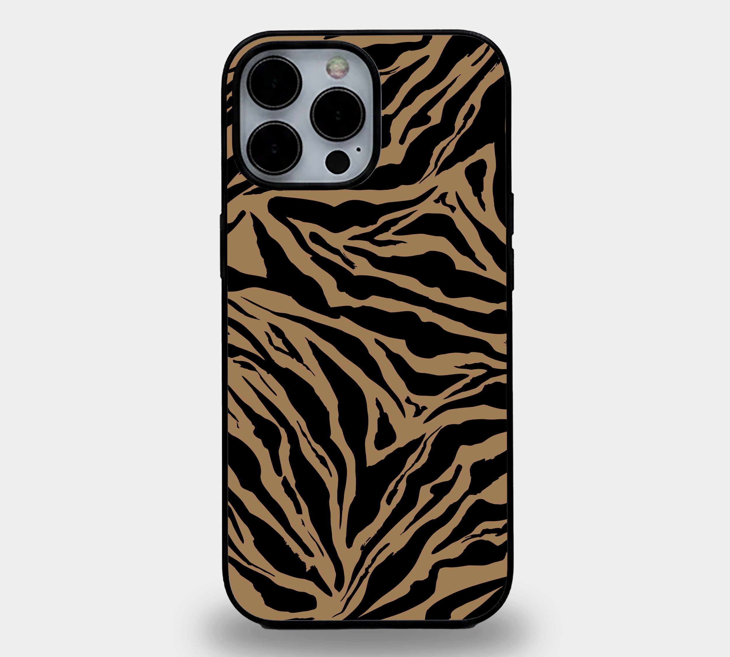 Midnight Ochre Tiger Print | Premium Glass iPhone Mobile Cover Case