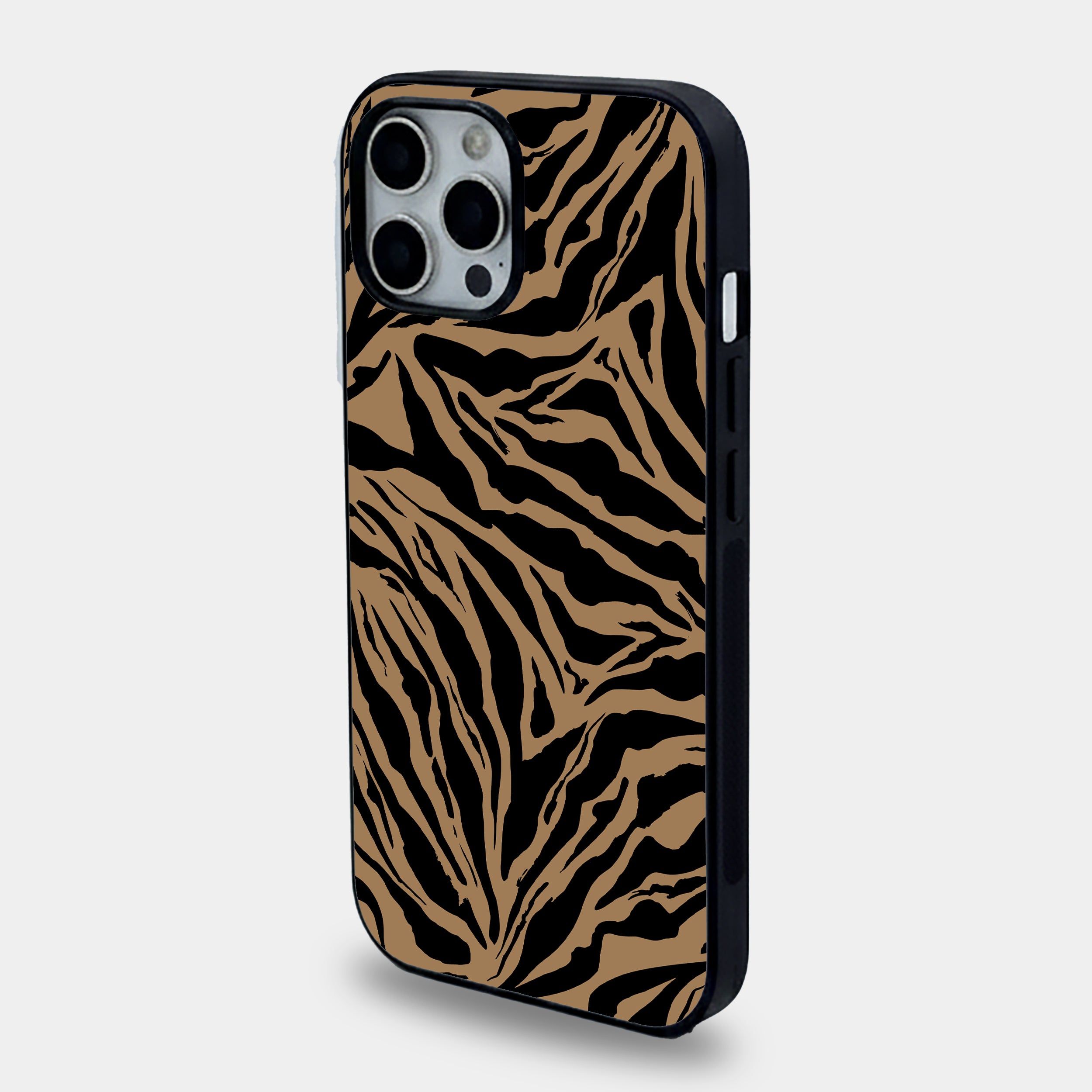 Midnight Ochre Tiger Print | Premium Glass iPhone Mobile Cover Case