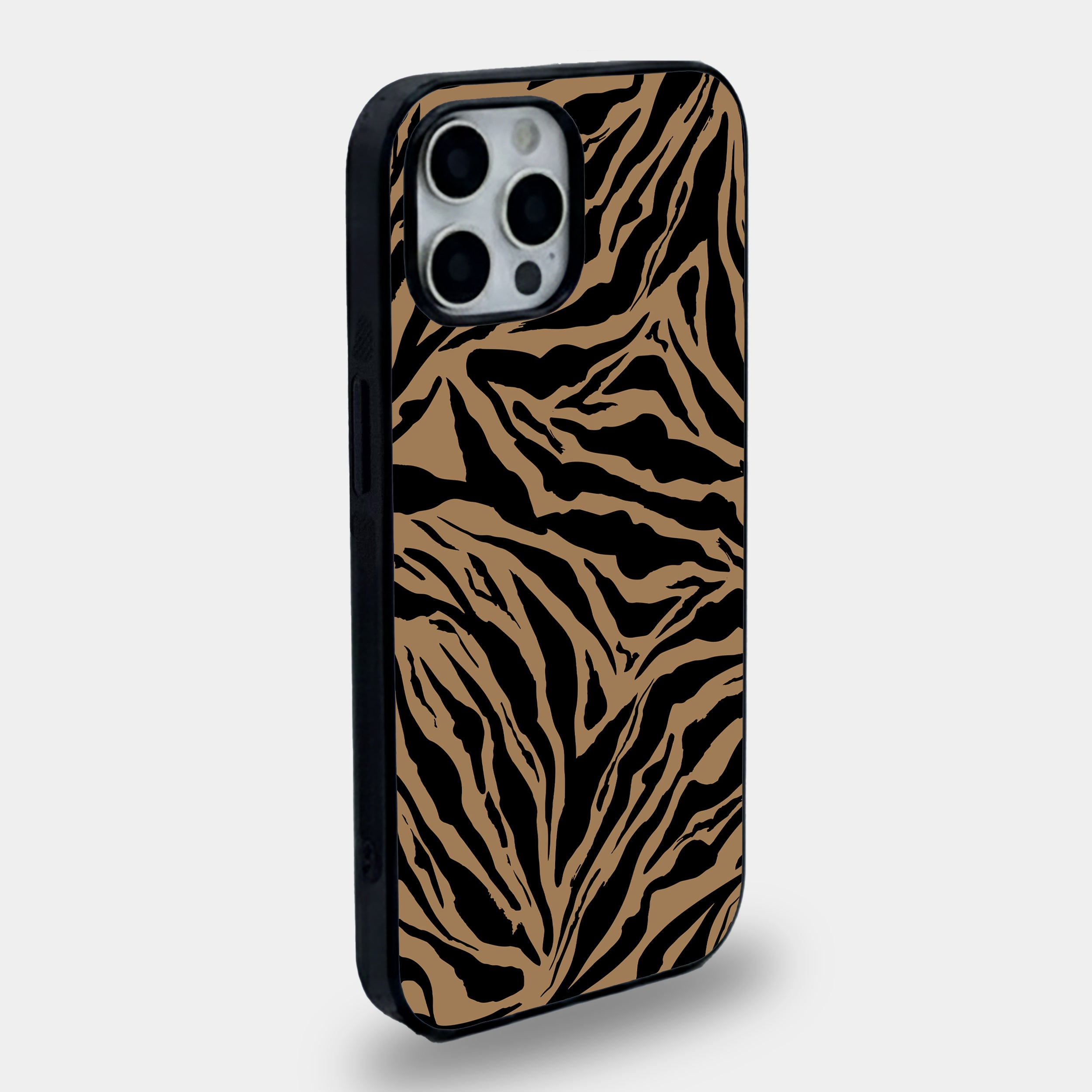 Midnight Ochre Tiger Print | Premium Glass iPhone Mobile Cover Case
