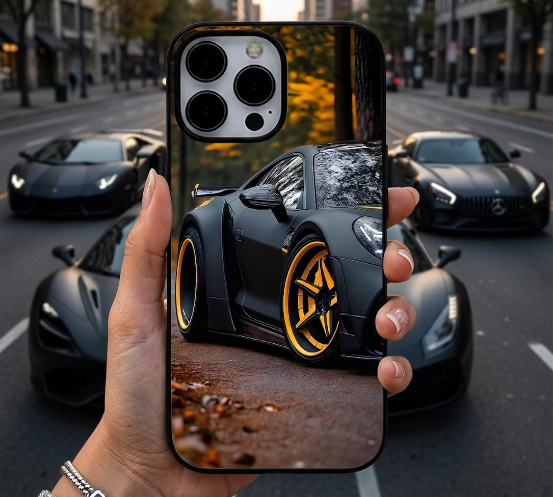 Matte Black Porsche Amber Accents