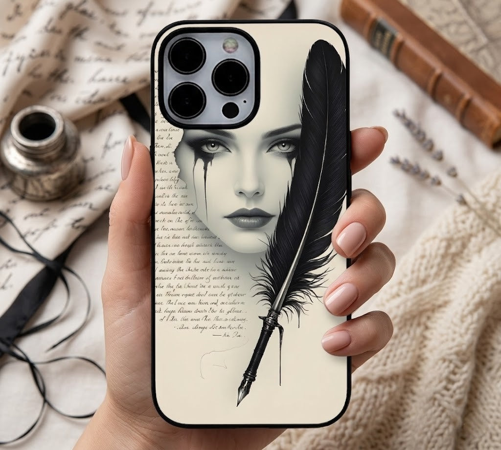 Midnight Quill & Muse | Premium Glass iPhone & Samsung Mobile Cover Case