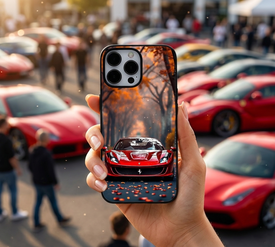 Red Ferrari Autumn Leaves Case
