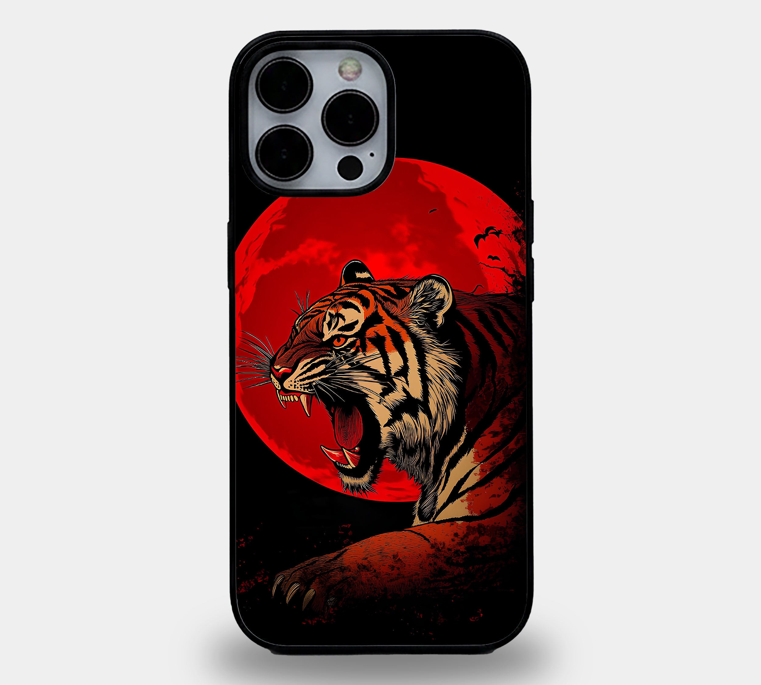 Red Moon Tiger | Premium Glass iPhone & Samsung Mobile Cover Case
