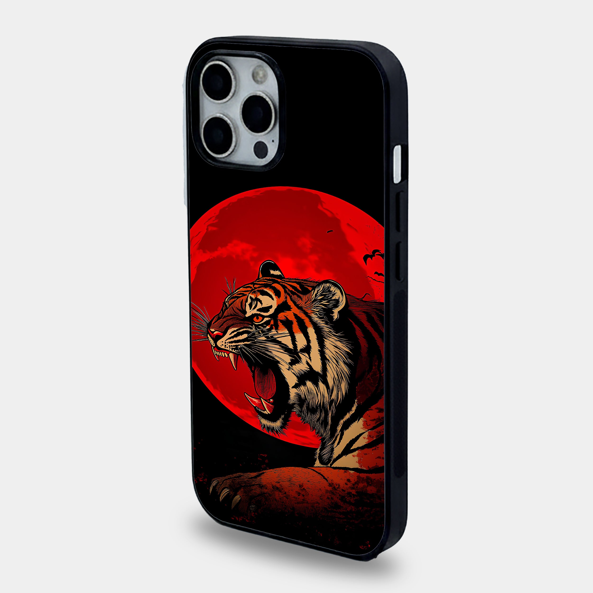 Red Moon Tiger | Premium Glass iPhone & Samsung Mobile Cover Case