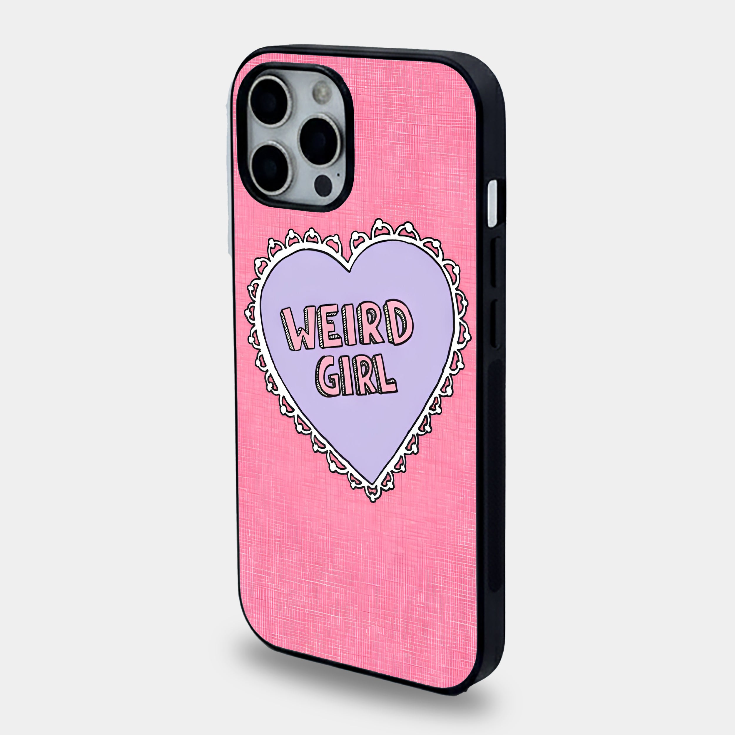 Weird Girl Aesthetic Heart | Premium Glass iPhone & Samsung Mobile Cover Case