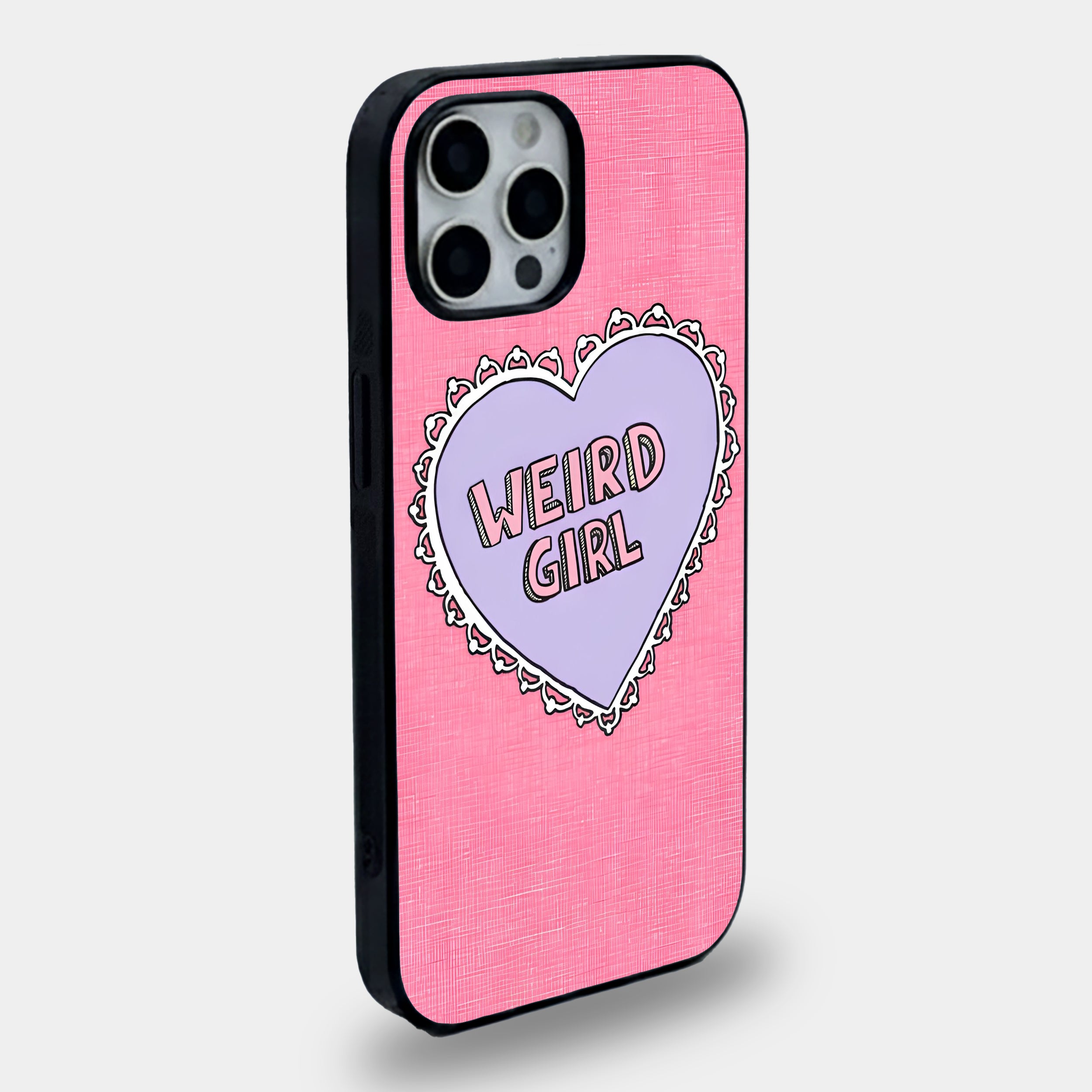 Weird Girl Aesthetic Heart | Premium Glass iPhone & Samsung Mobile Cover Case