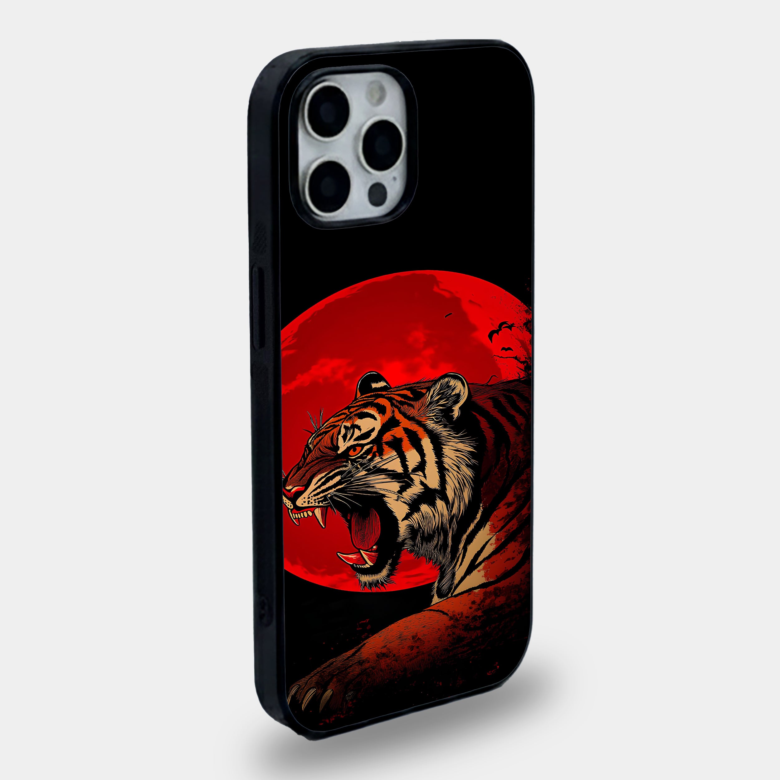 Red Moon Tiger | Premium Glass iPhone & Samsung Mobile Cover Case