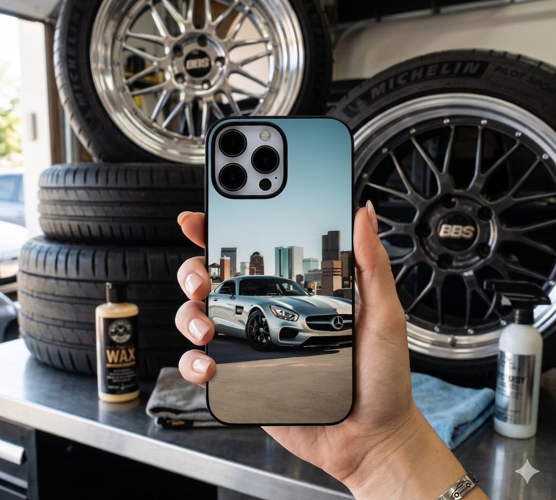 Silver Mercedes Skyline Rooftop Case