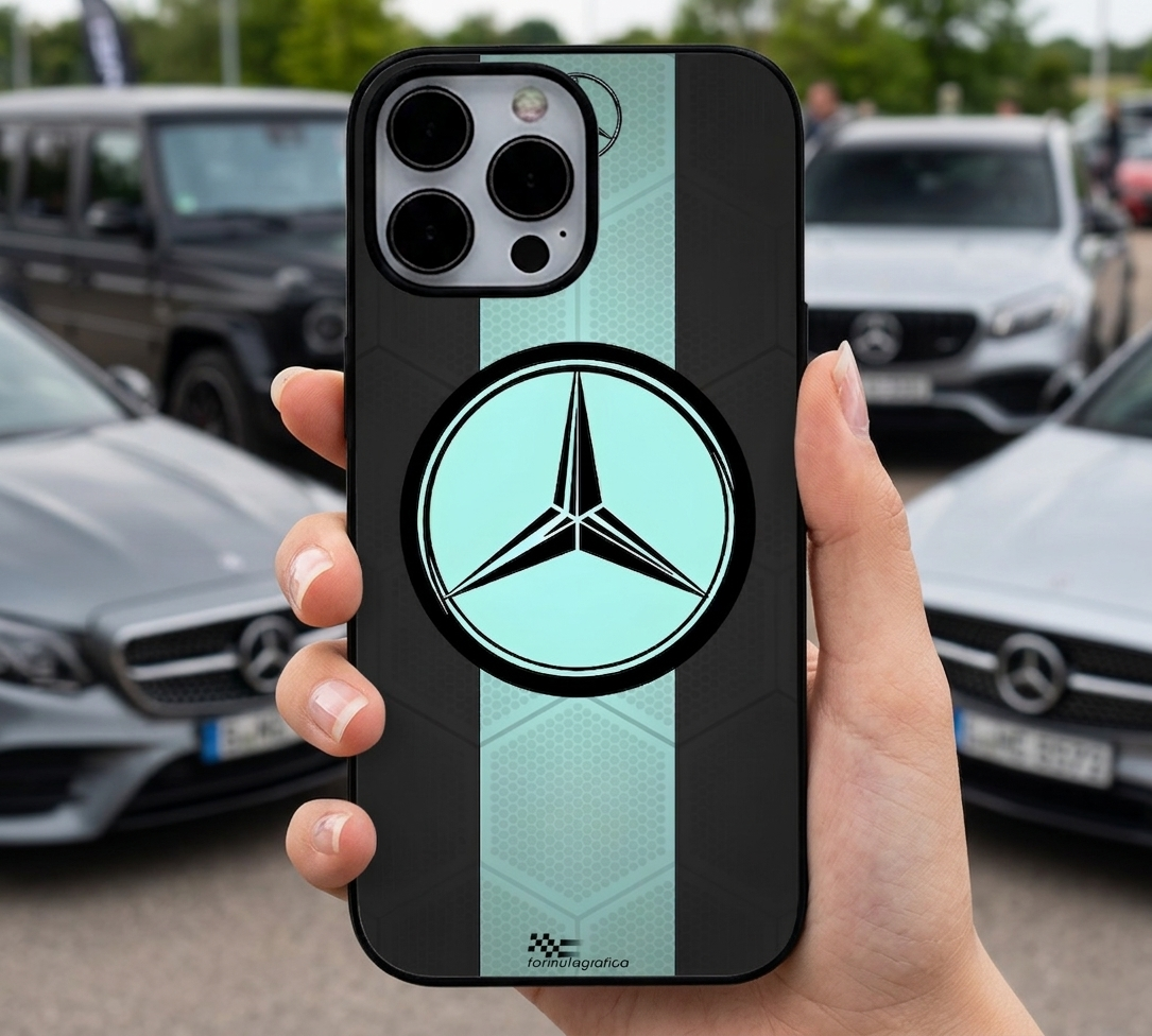 Teal Mercedes Minimalist Logo Case