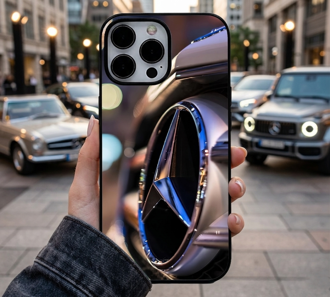 Chrome Mercedes Emblem Close Case
