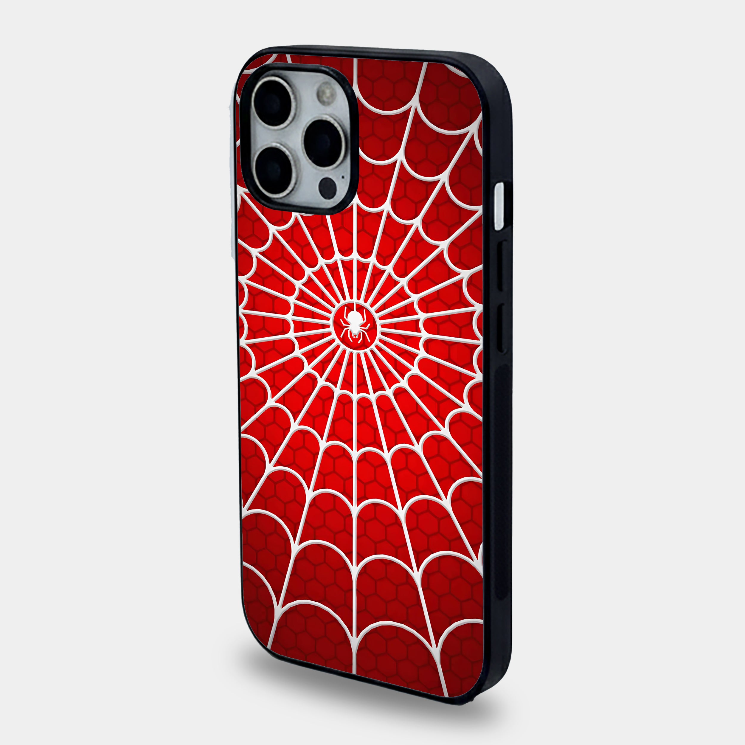 Superhero Inspired - Red Web Mesh | Premium Glass iPhone & Samsung Mobile Cover Case