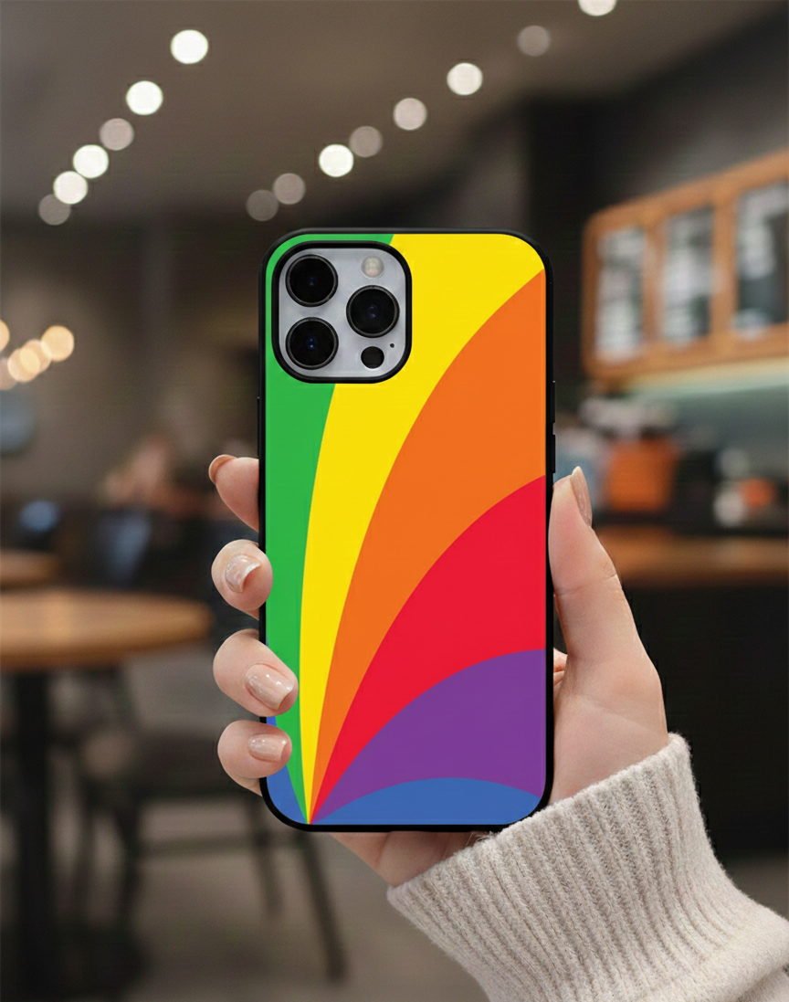 Abstract Pride Color Swoosh | Premium Glass iPhone Mobile Cover Case